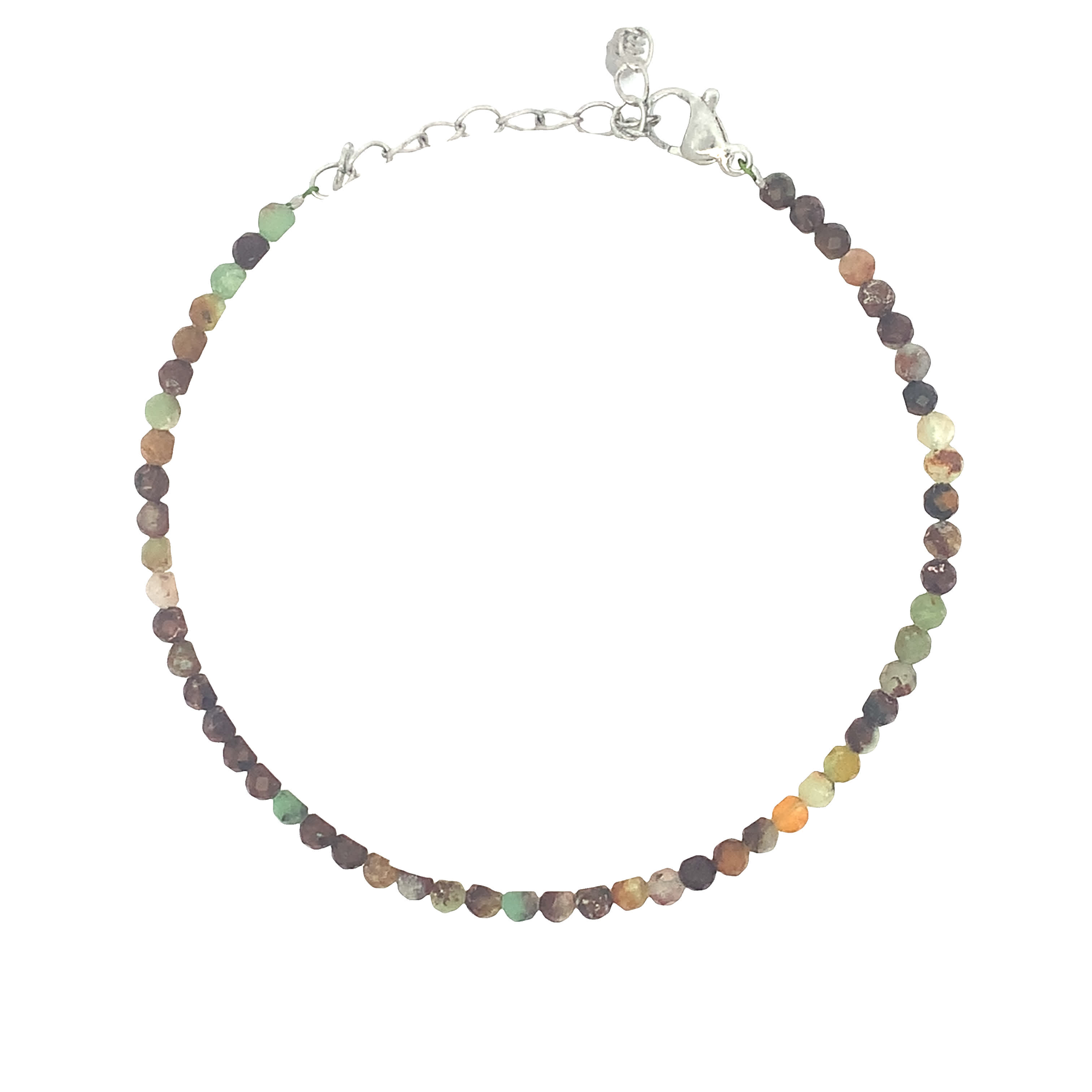 Bransoletka z koralików agatu ze posrebrzanej stali