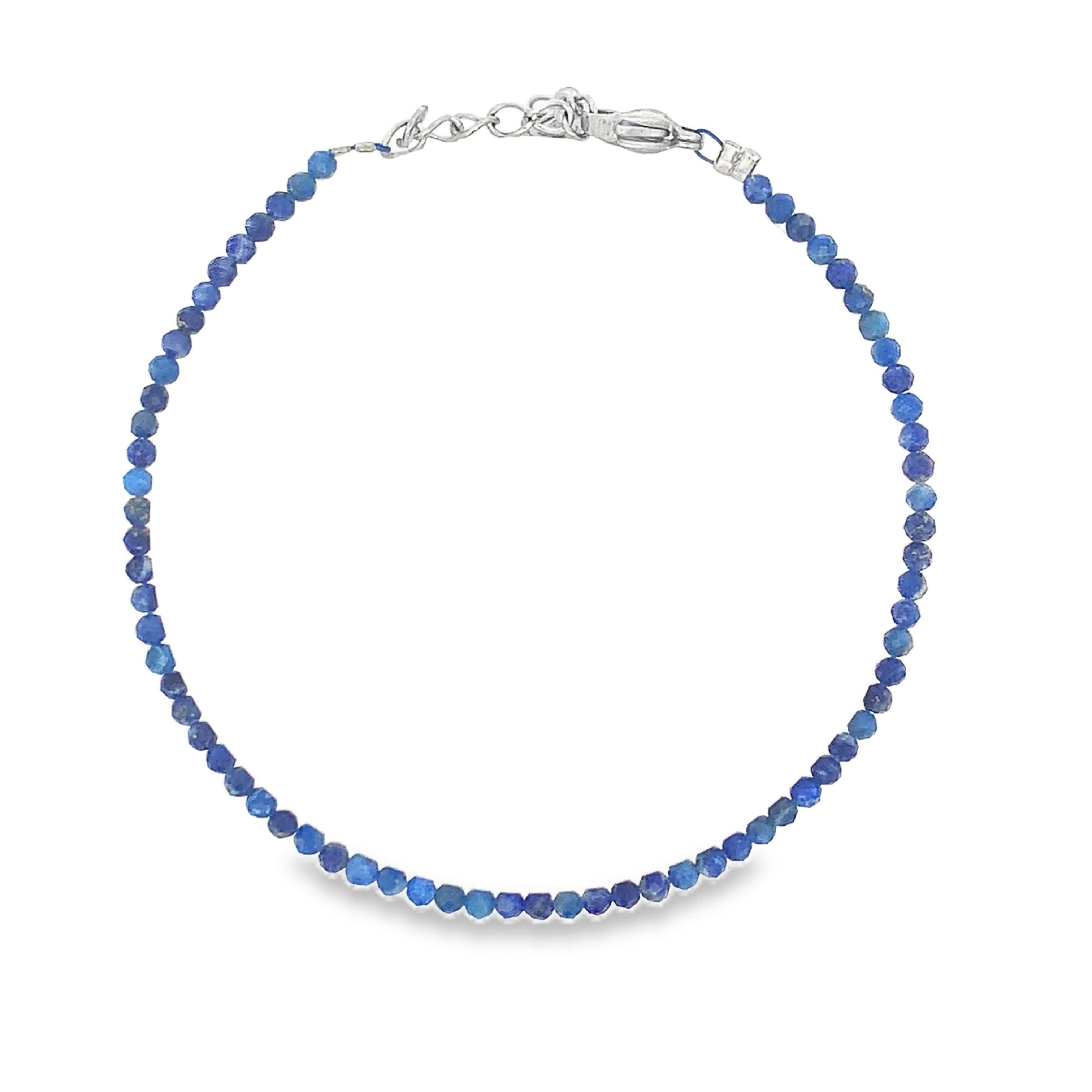 Bransoletka z koralików posrebrzanych z