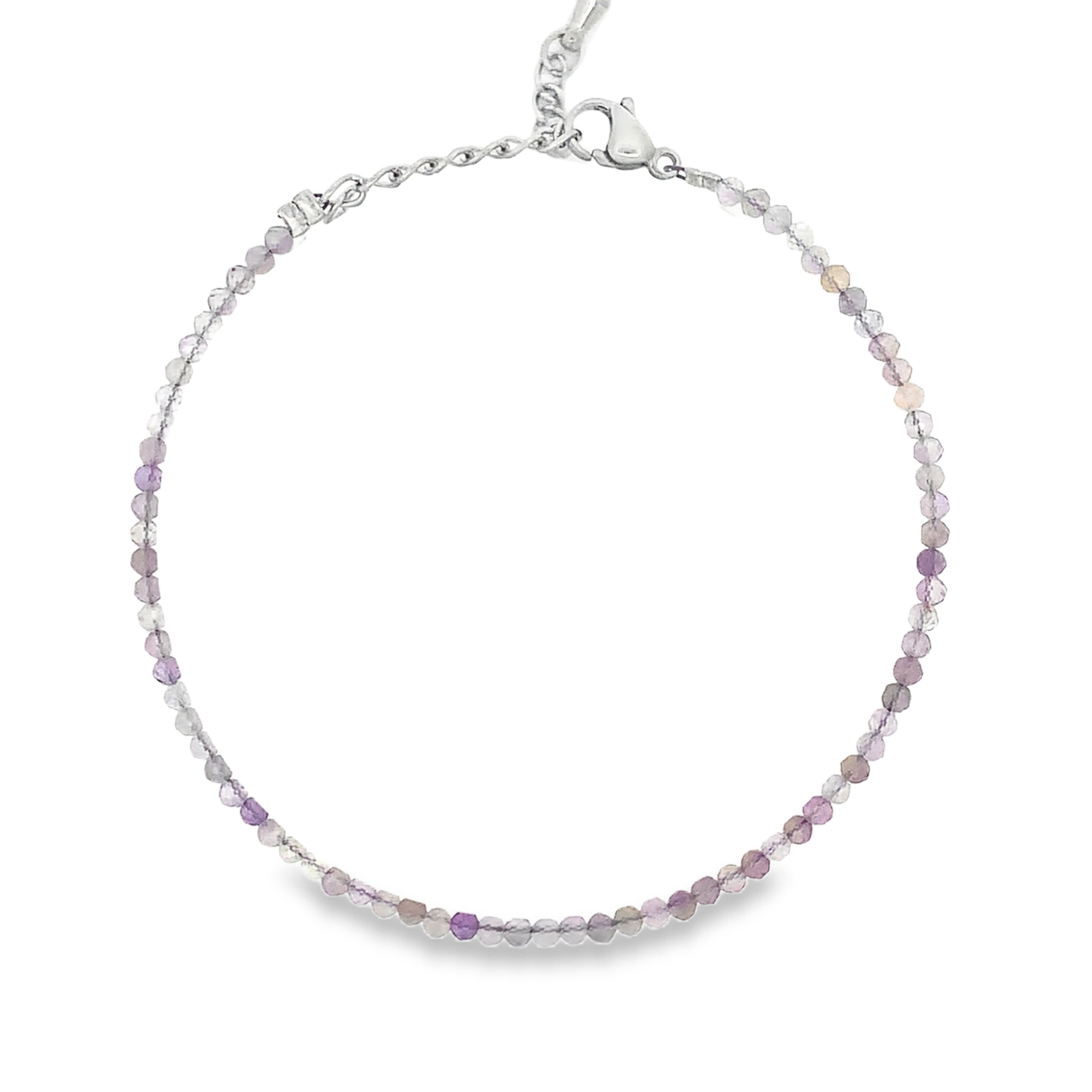 Posrebrzana bransoletka z koralikami i okrągłymi kaboszonami