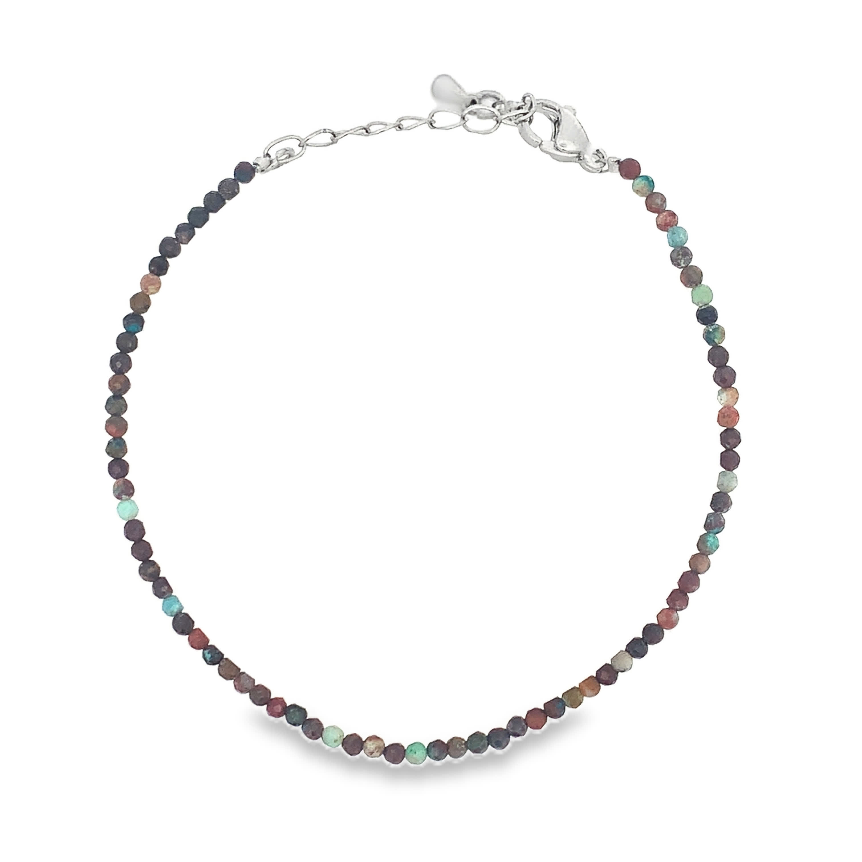 Posrebrzana bransoletka z koralikami i kamieniami agatu