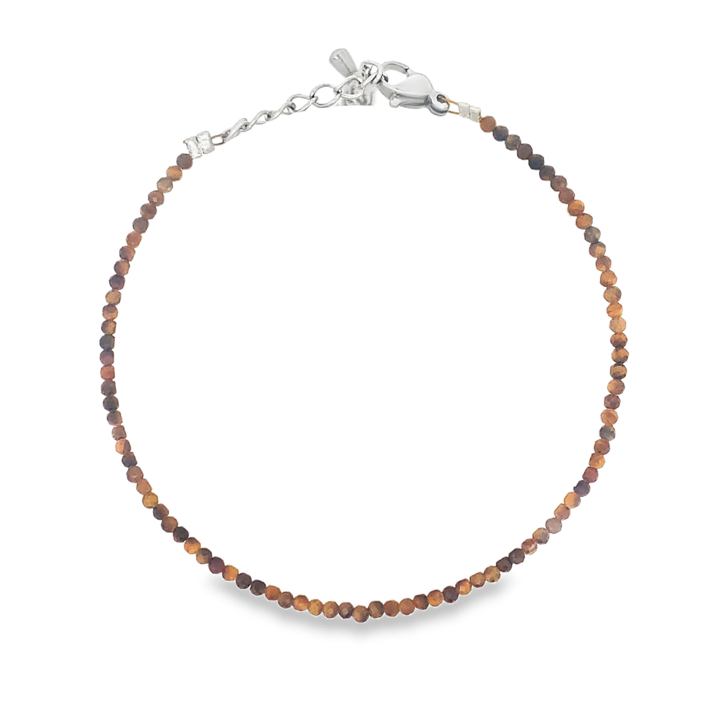 Posrebrzana bransoletka z koralikami i okrągłym pomarańczowym agatem