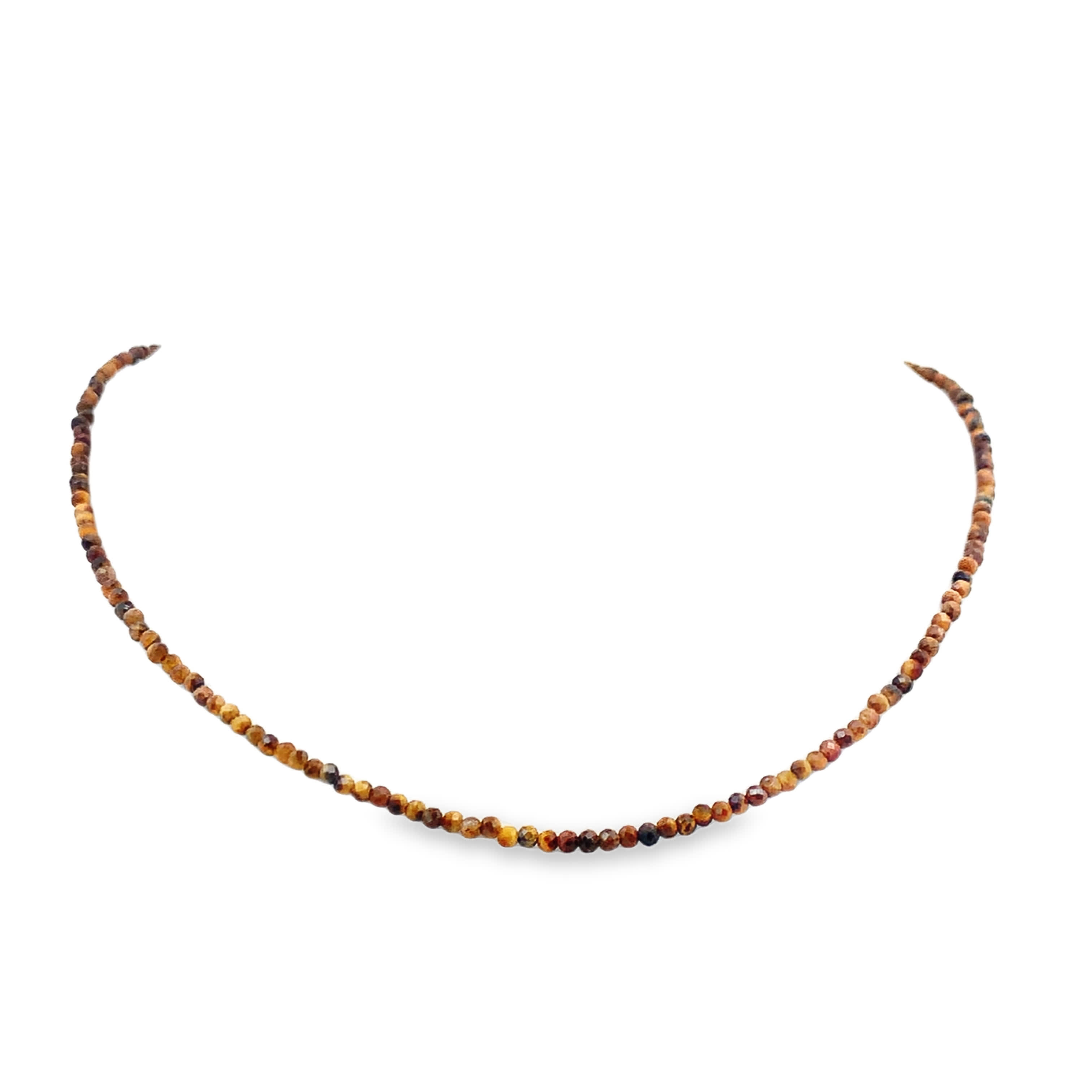 Naszyjnik z koralików agatowych z okrągłymi kamieniami  o szlifie kaboszonowym