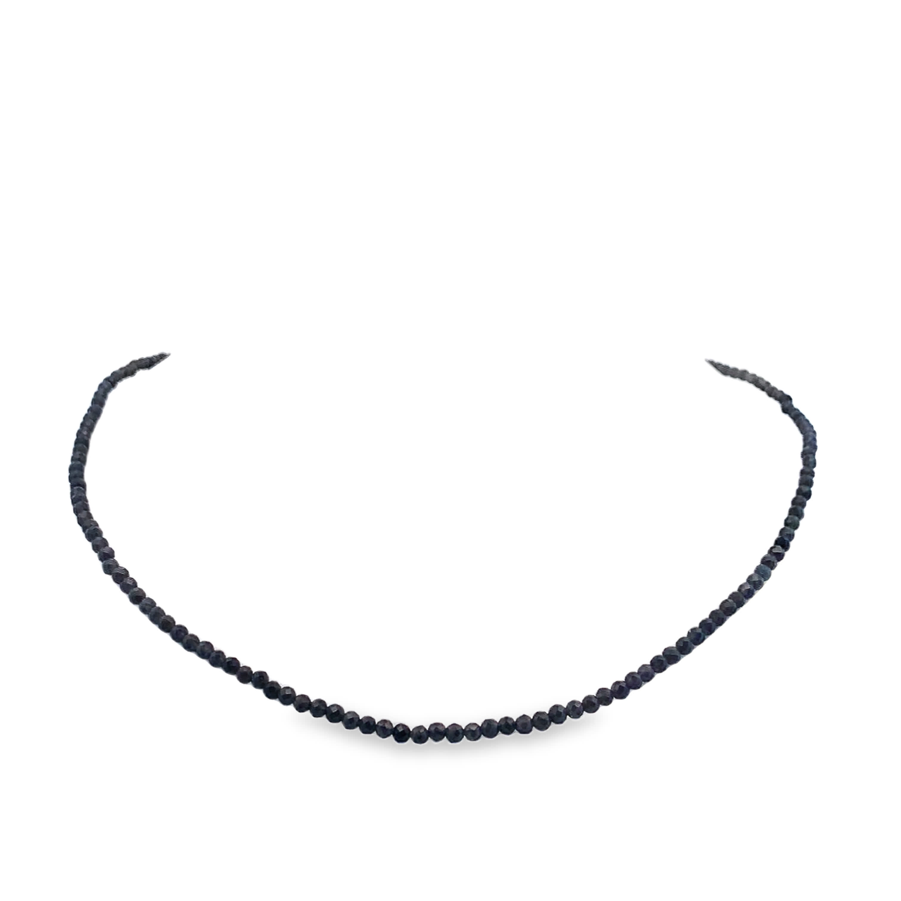 Klasyczny naszyjnik z koralików onyksowych, ręcznie robione okrągłe koraliki