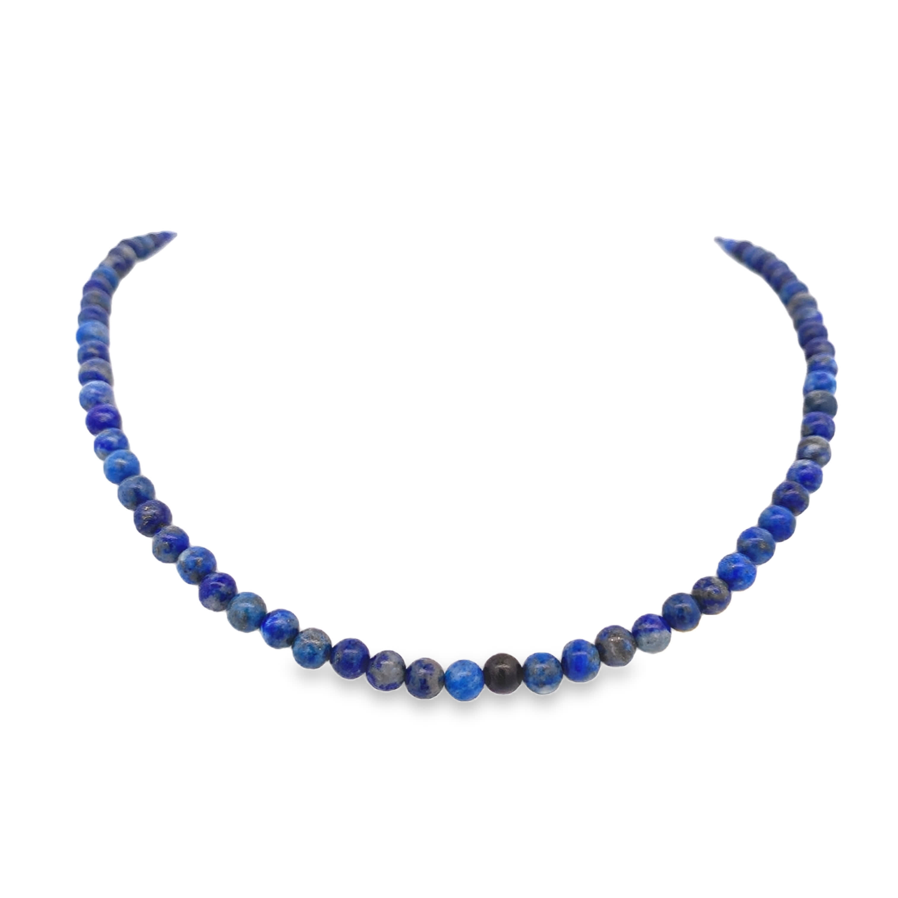 Naszyjnik koralikowy z lapis lazuli