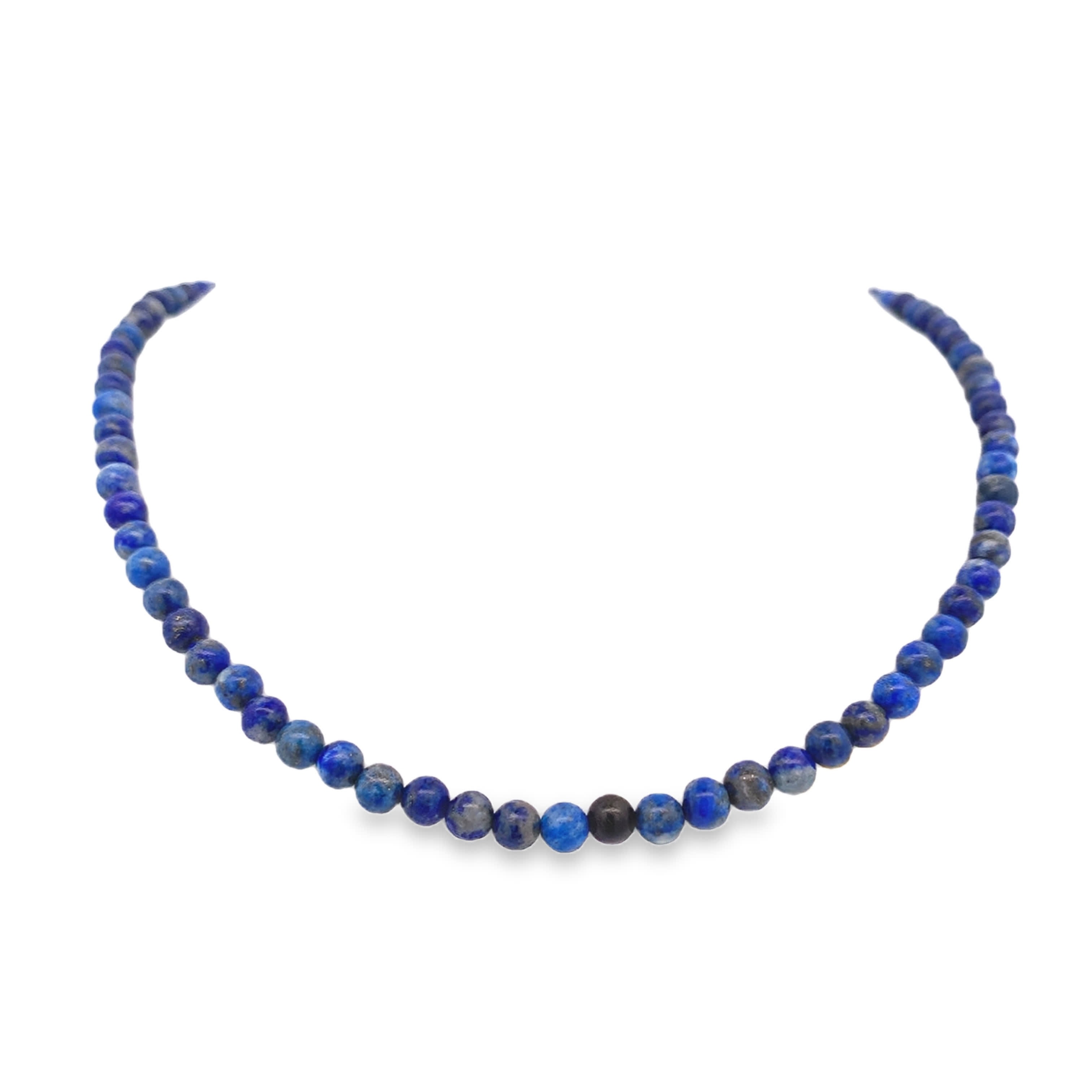 Naszyjnik koralikowy z lapis lazuli