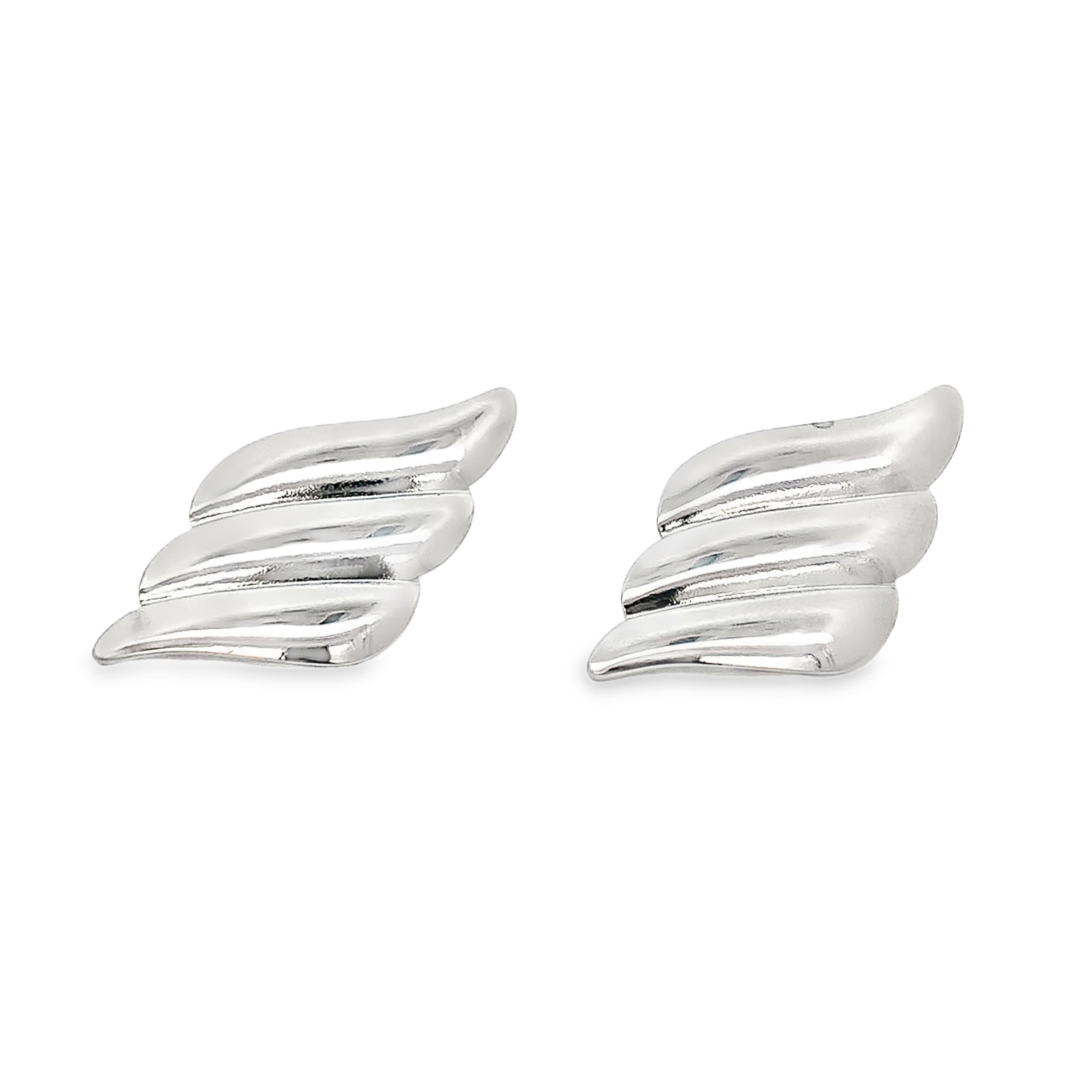 Rzeźbiarskie kolczyki ze posrebrzanej stali