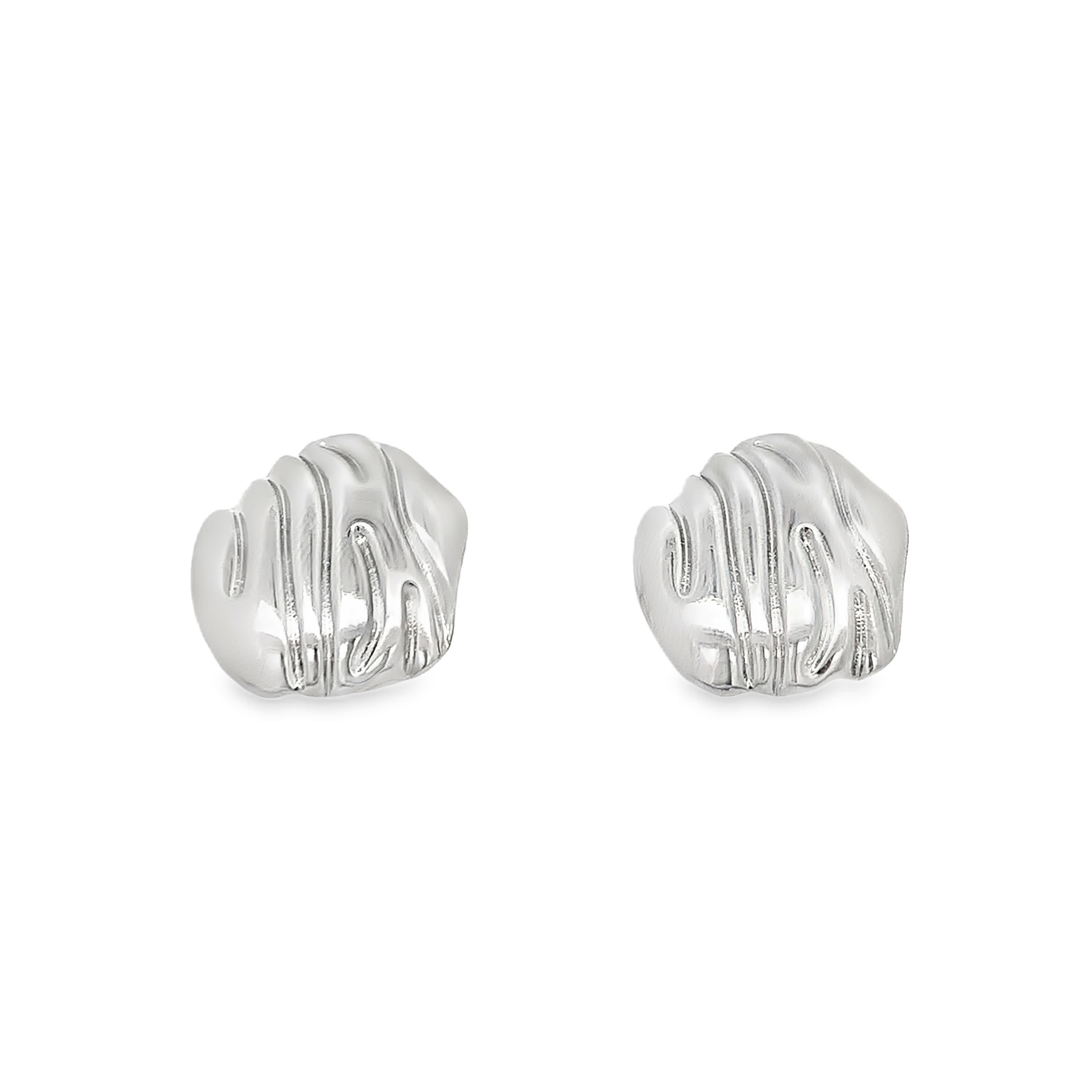 Rzeźbione kolczyki ze posrebrzanej stali