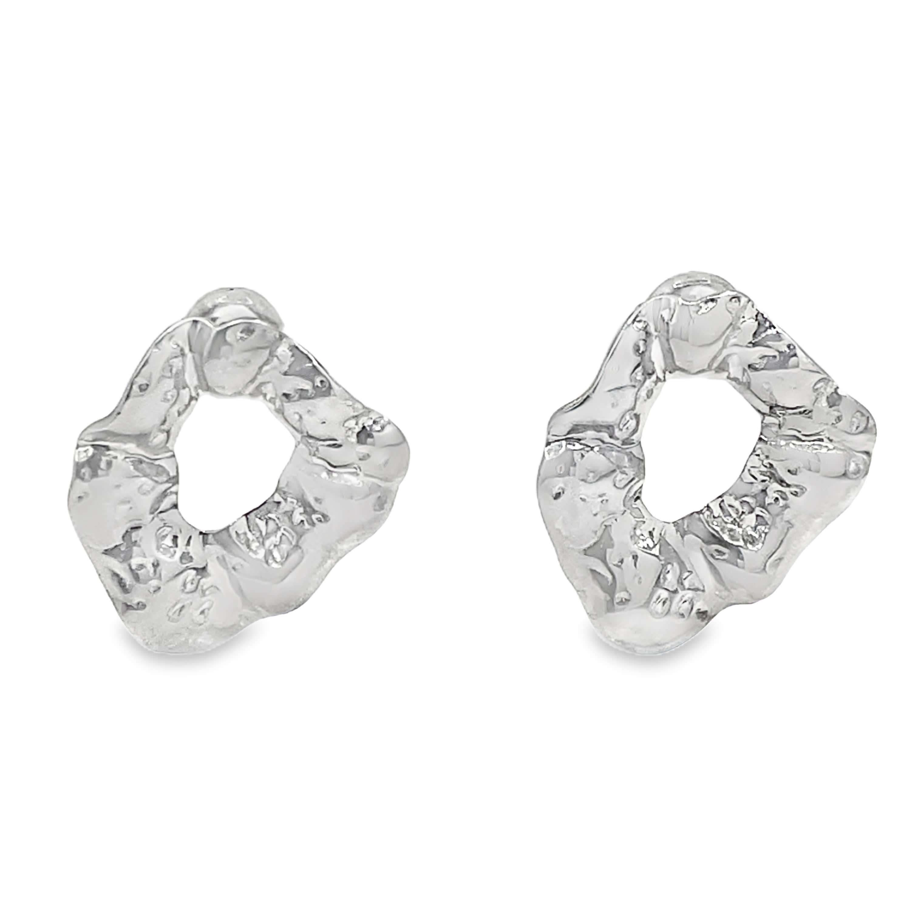 Rzeźbione kolczyki koła ze posrebrzanej stali