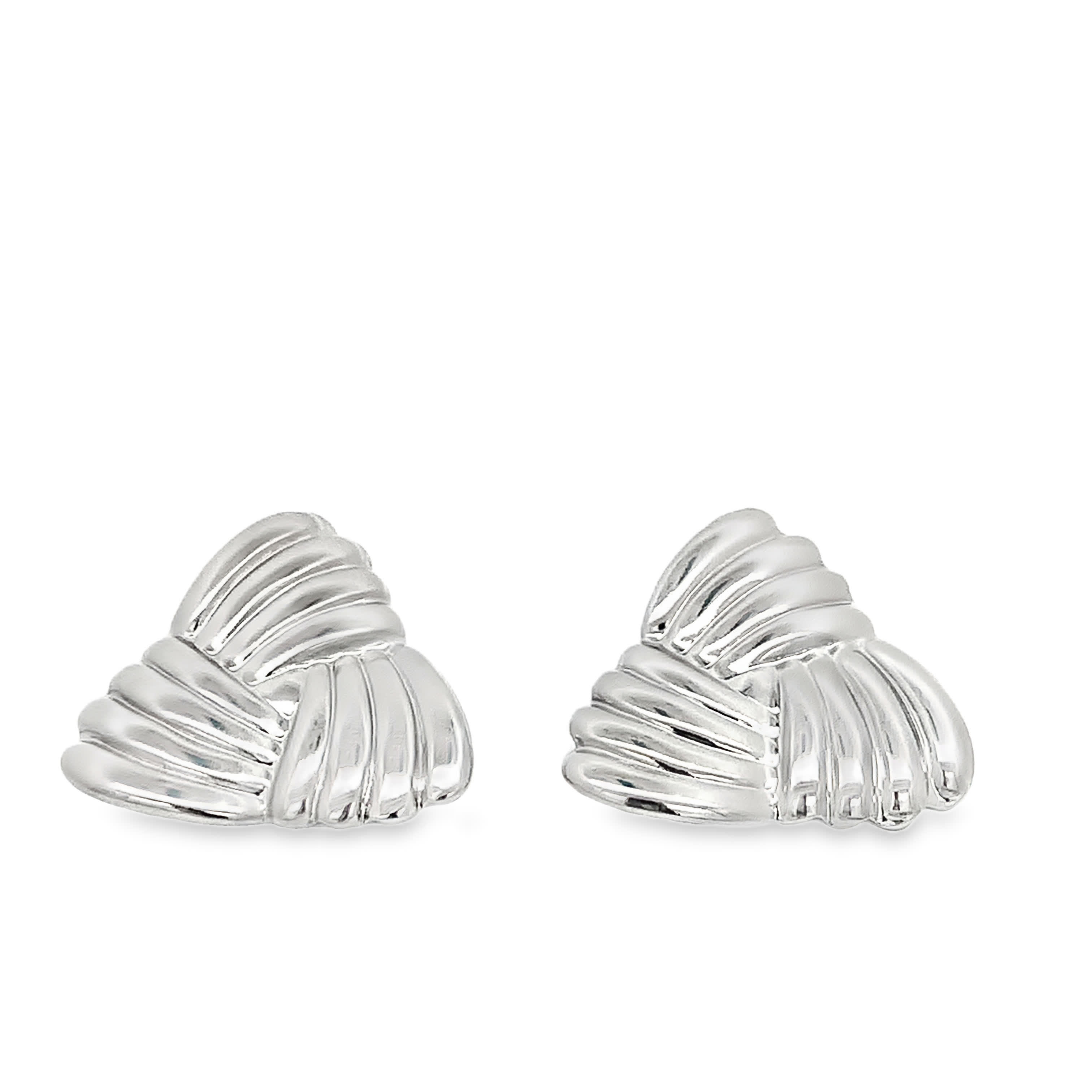 Kolczyki ze posrebrzanej stali z teksturą