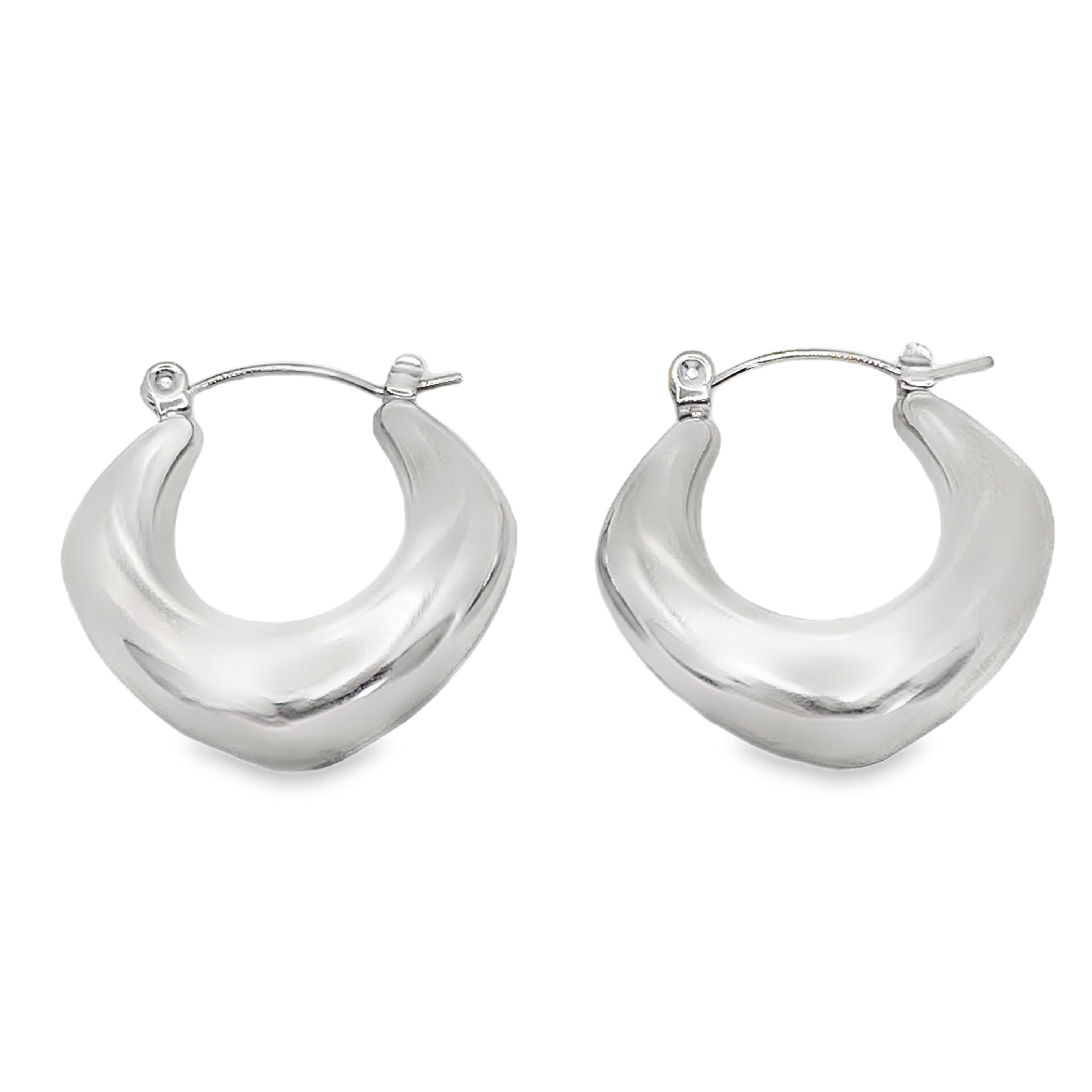 Nowoczesne posrebrzane geometryczne kolczyki koła