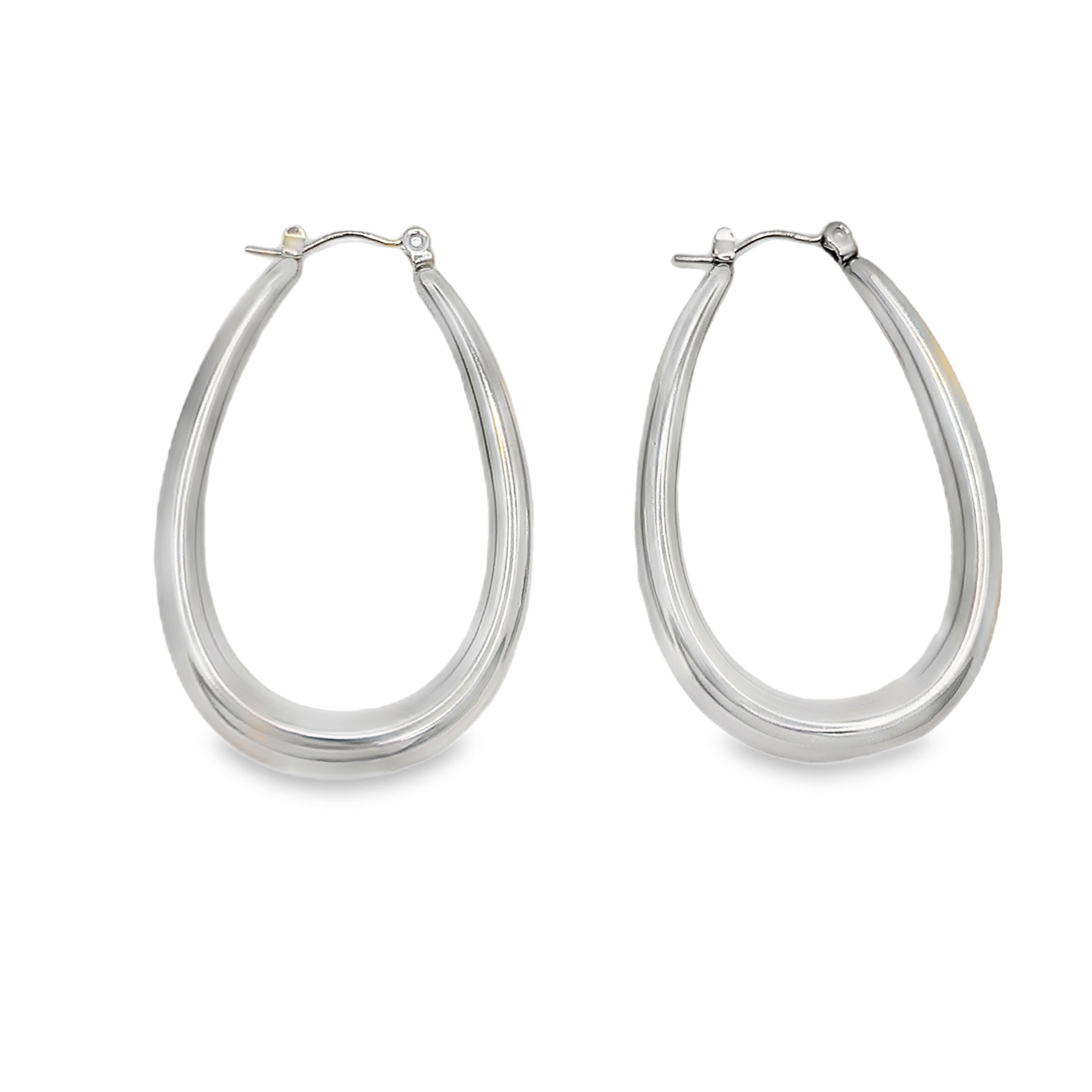 Eleganckie posrebrzane kolczyki koła