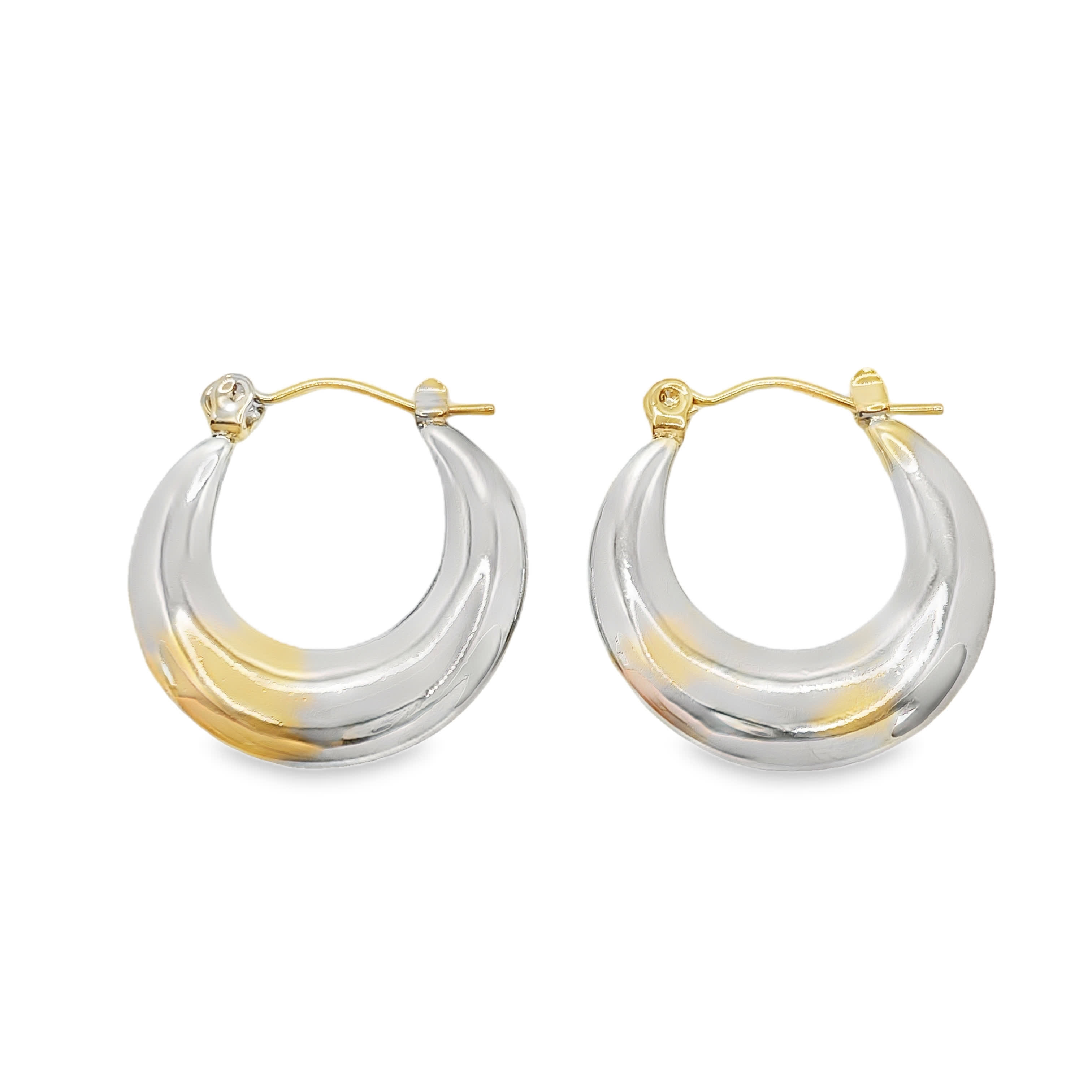 Klasyczne posrebrzane kolczyki koła