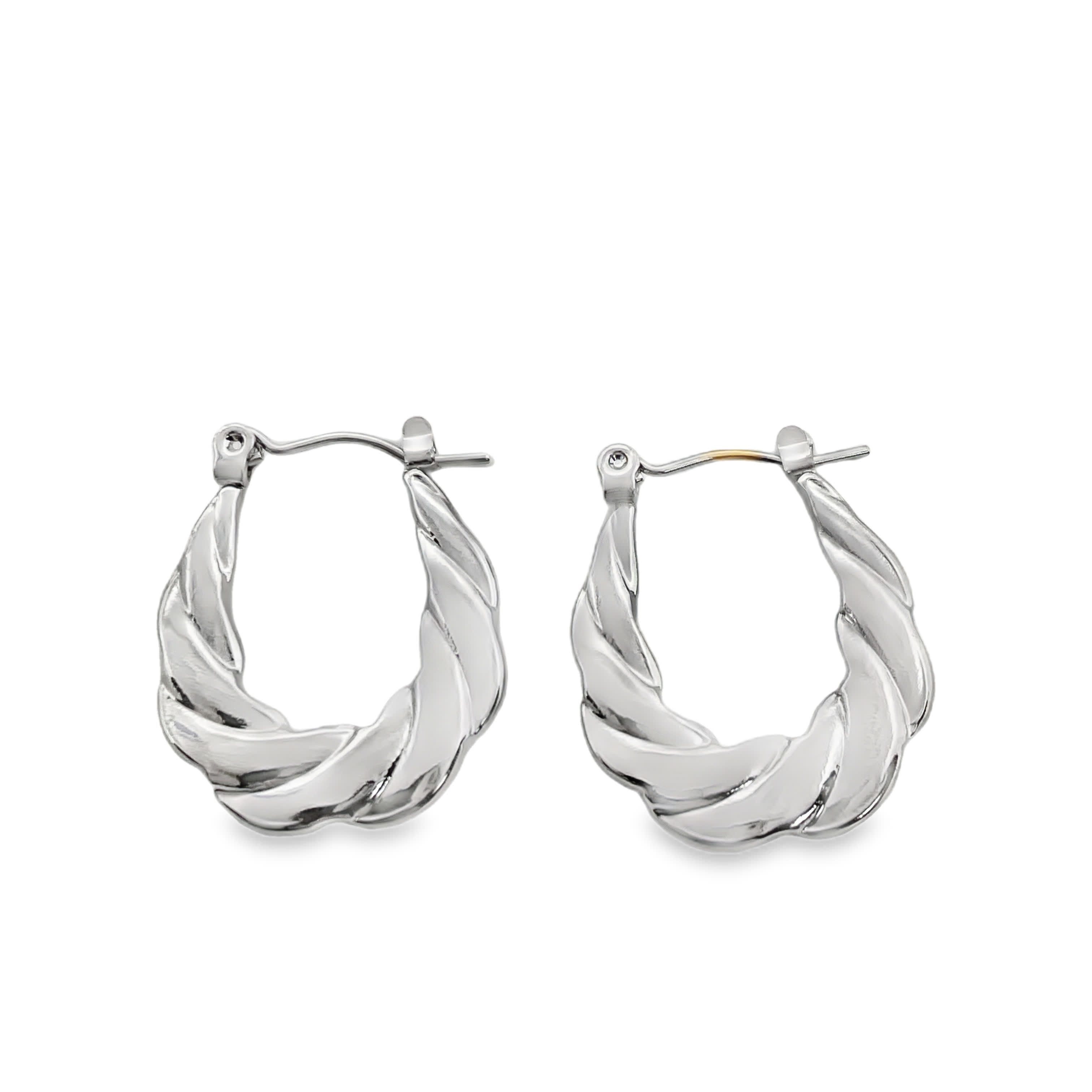 Klasyczne posrebrzane kolczyki koła