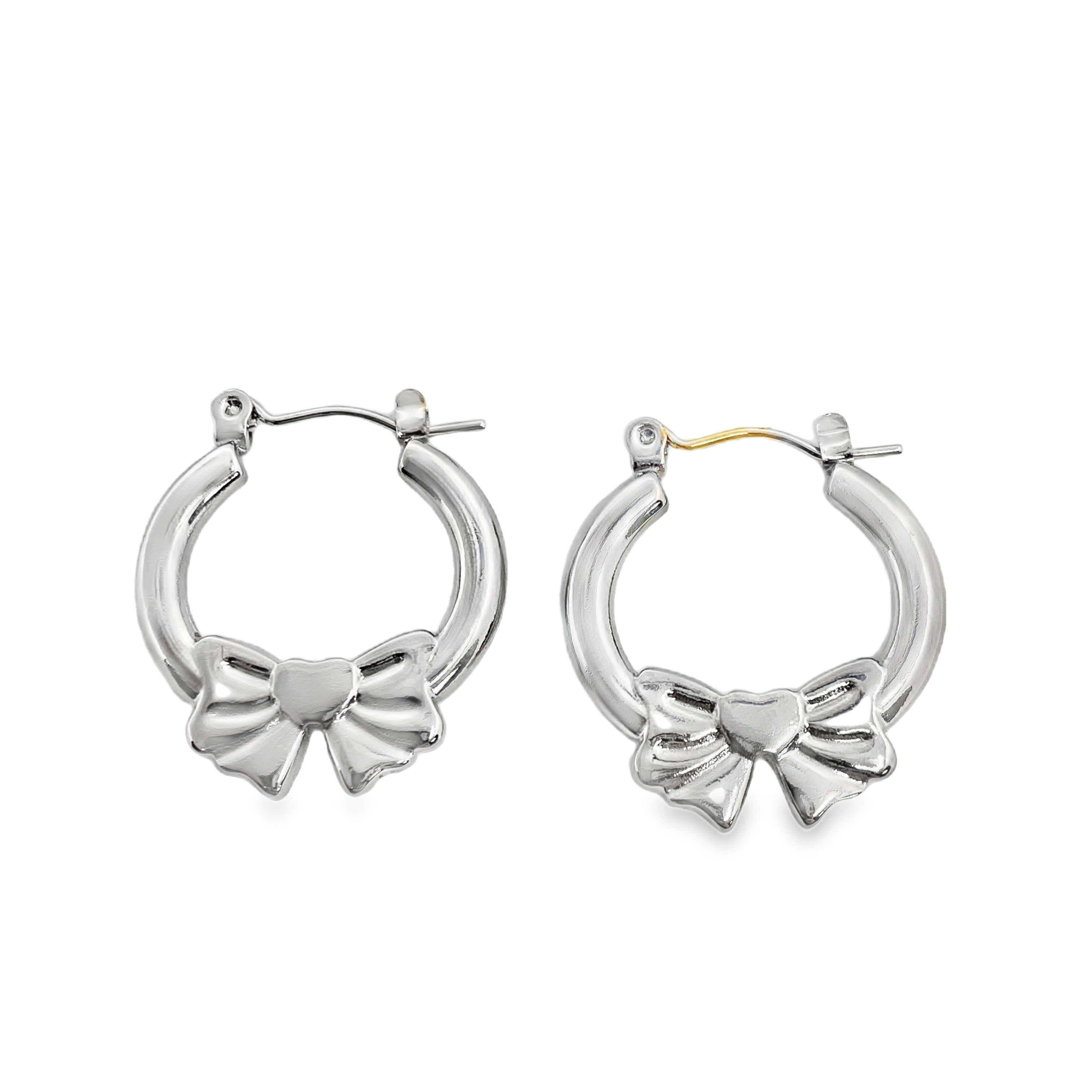 Klasyczne posrebrzane kolczyki koła