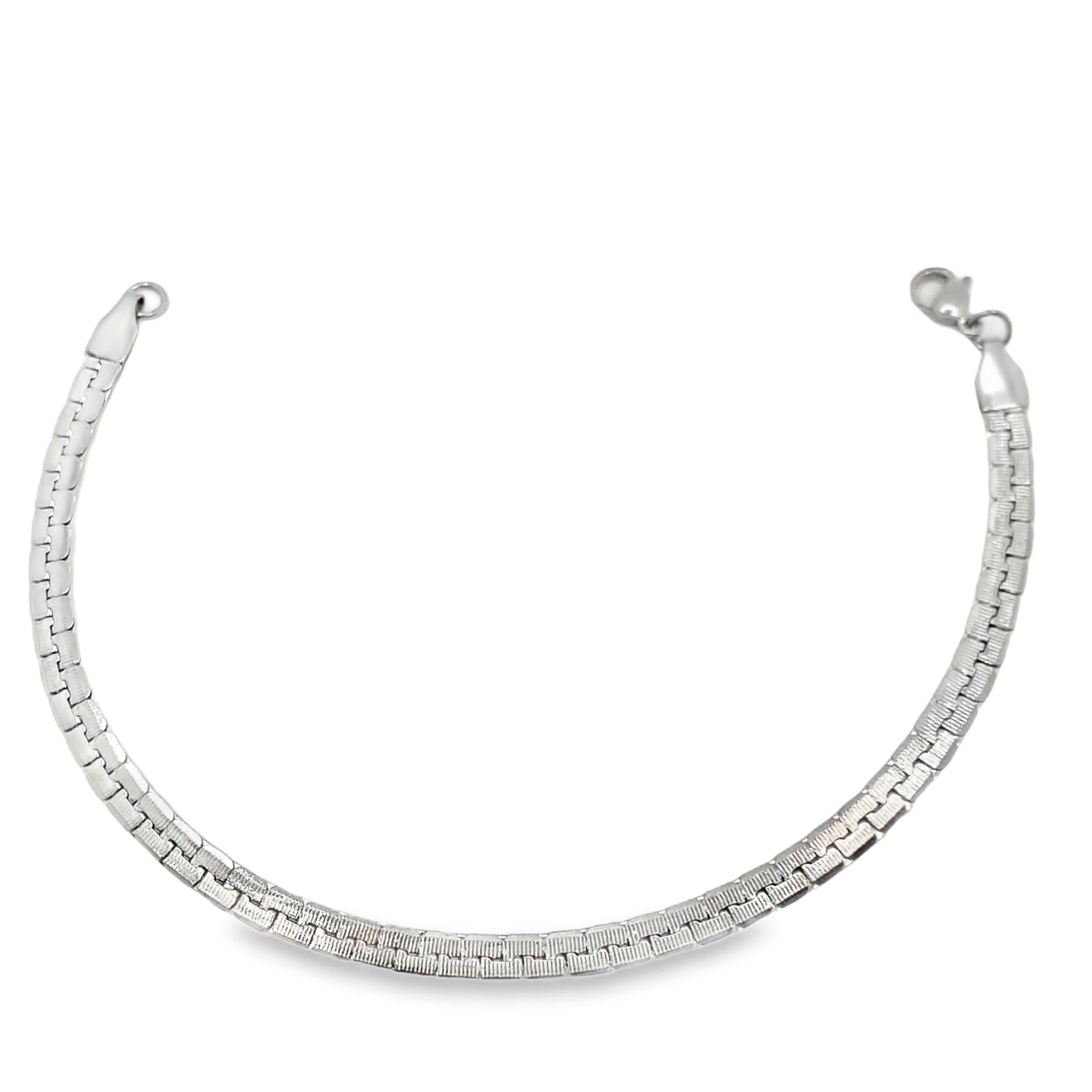 Elegancka posrebrzana bransoletka z ogniwami łańcuszka