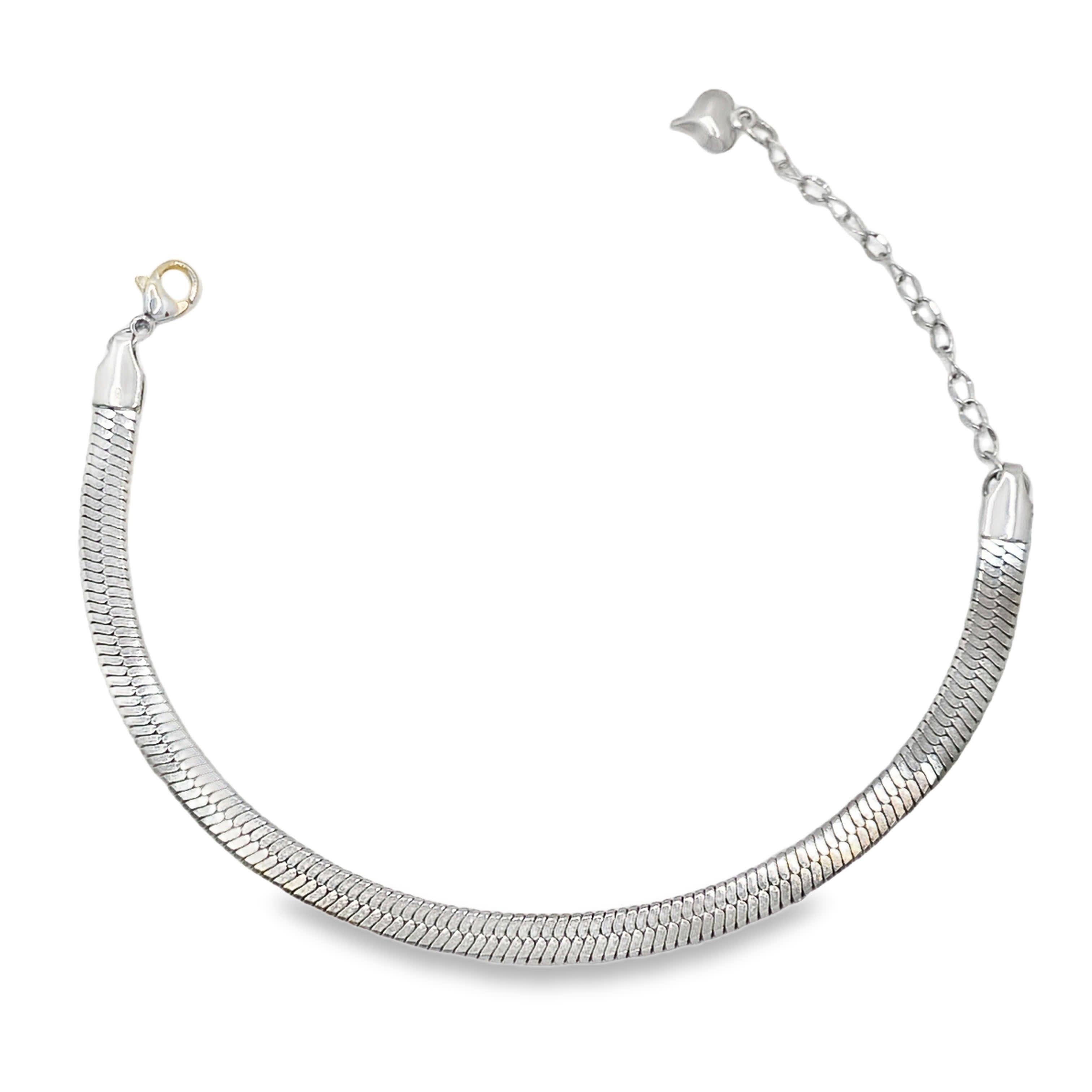 Elegancka posrebrzana bransoletka z łańcuszkiem wężowym