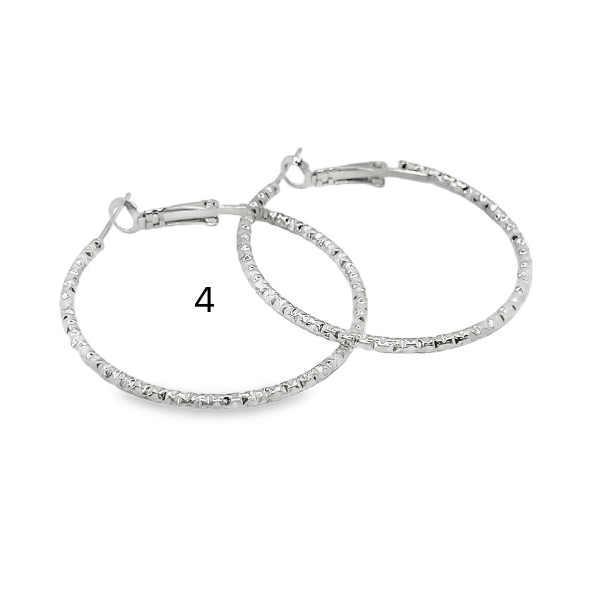 Posrebrzane kolczyki koła z kamieniami