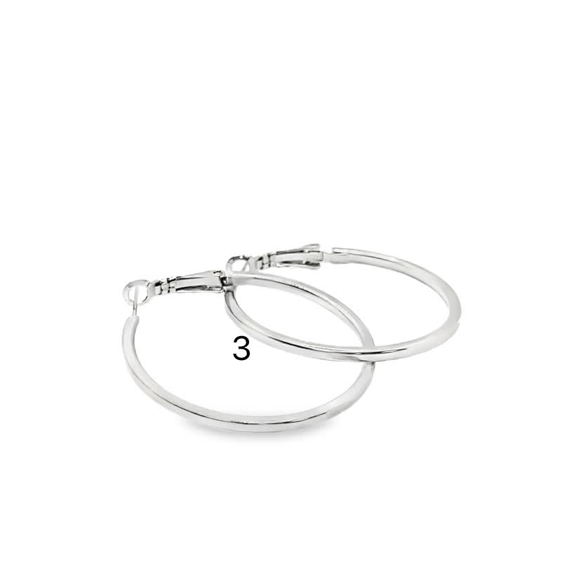 Klasyczne posrebrzane kolczyki koła