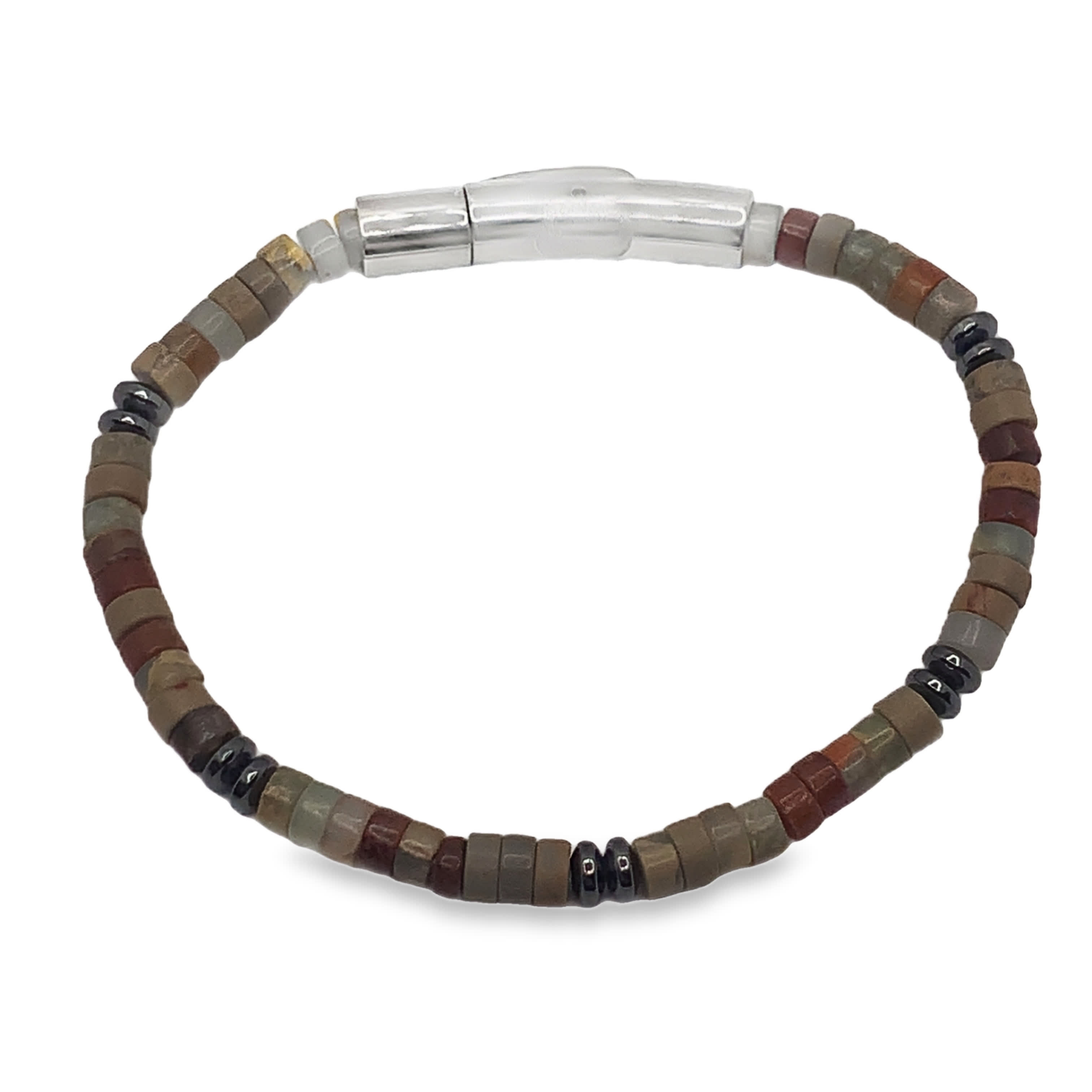 Bransoletka z koralików w kolorze ziemi z zapięciem magnetycznym