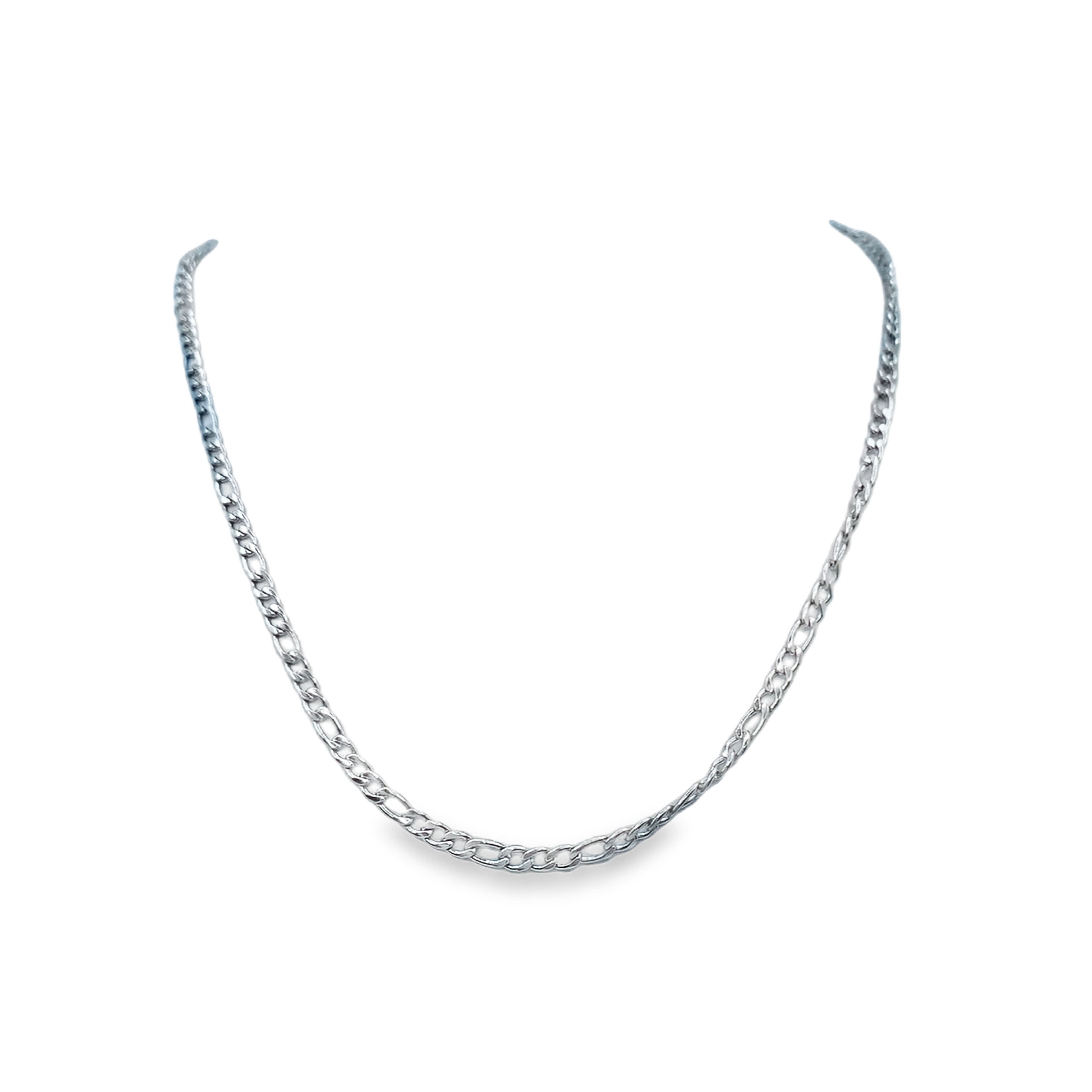 Naszyjnik z ogniwami ze posrebrzanej stali