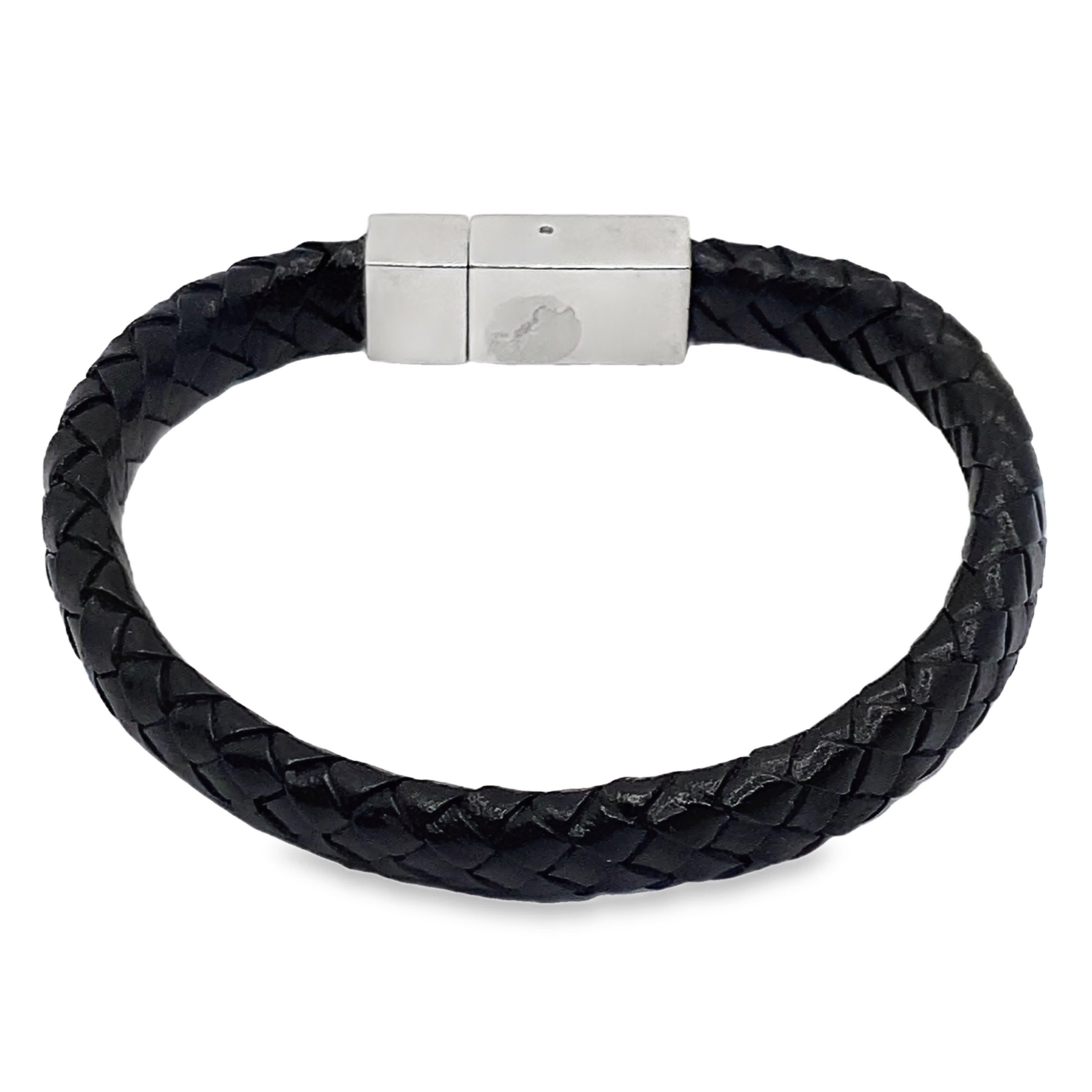 Bransoletka z podwójnego sznurka plecionego i koralików kamiennych