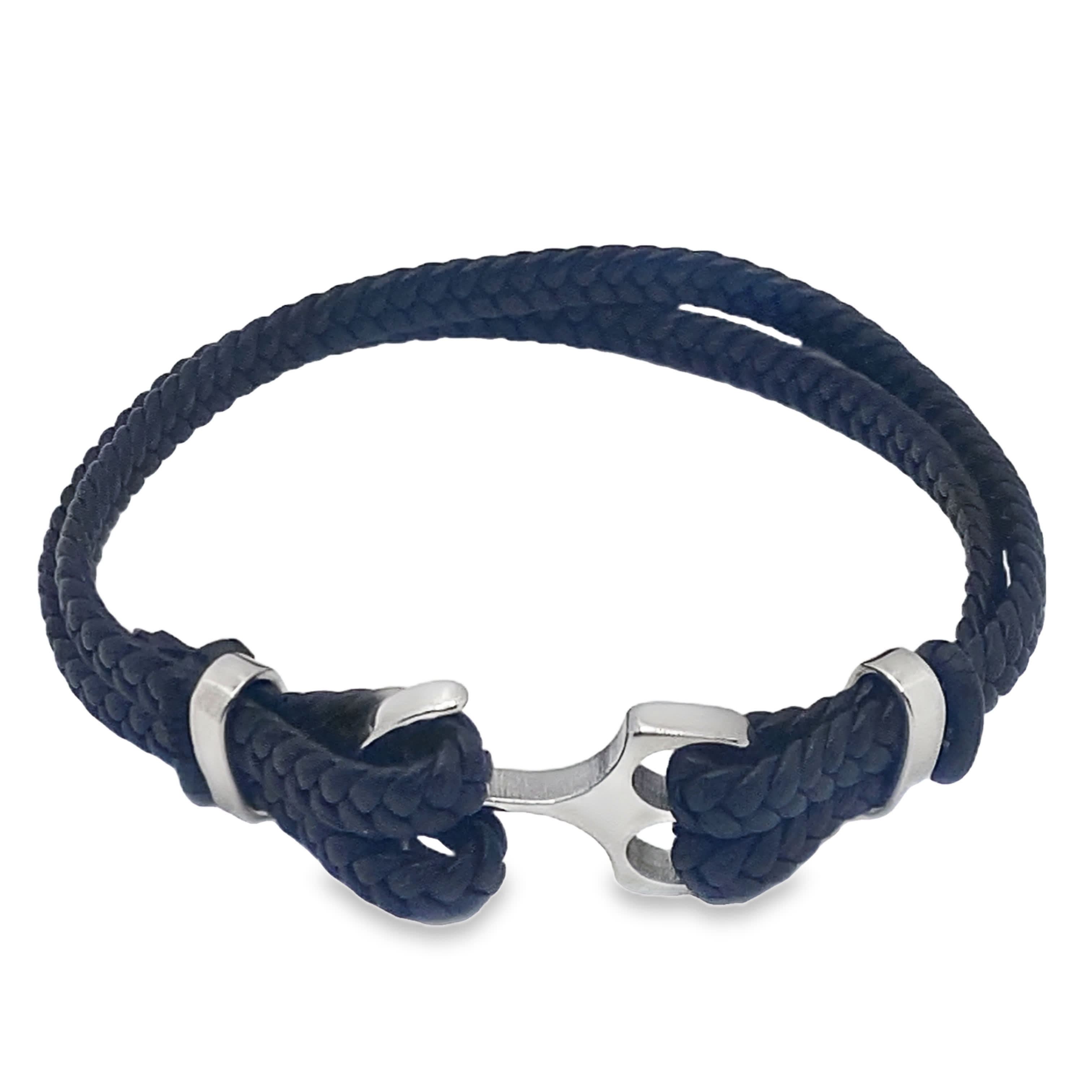 Bransoletka z plecionego sznurka z metalowym zapięciem