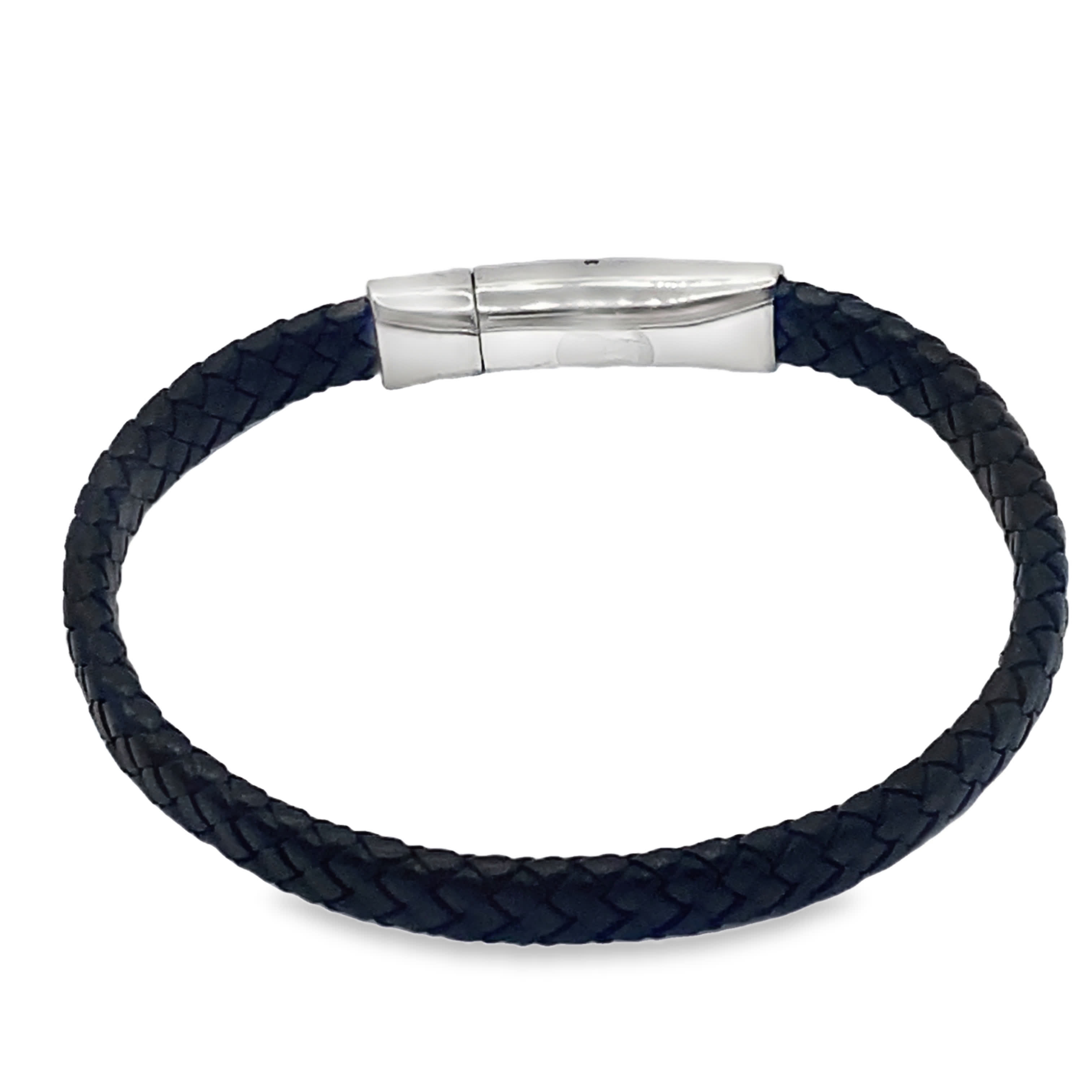 Nowoczesna pleciona bransoletka łańcuszkowa w kolorze czarnym