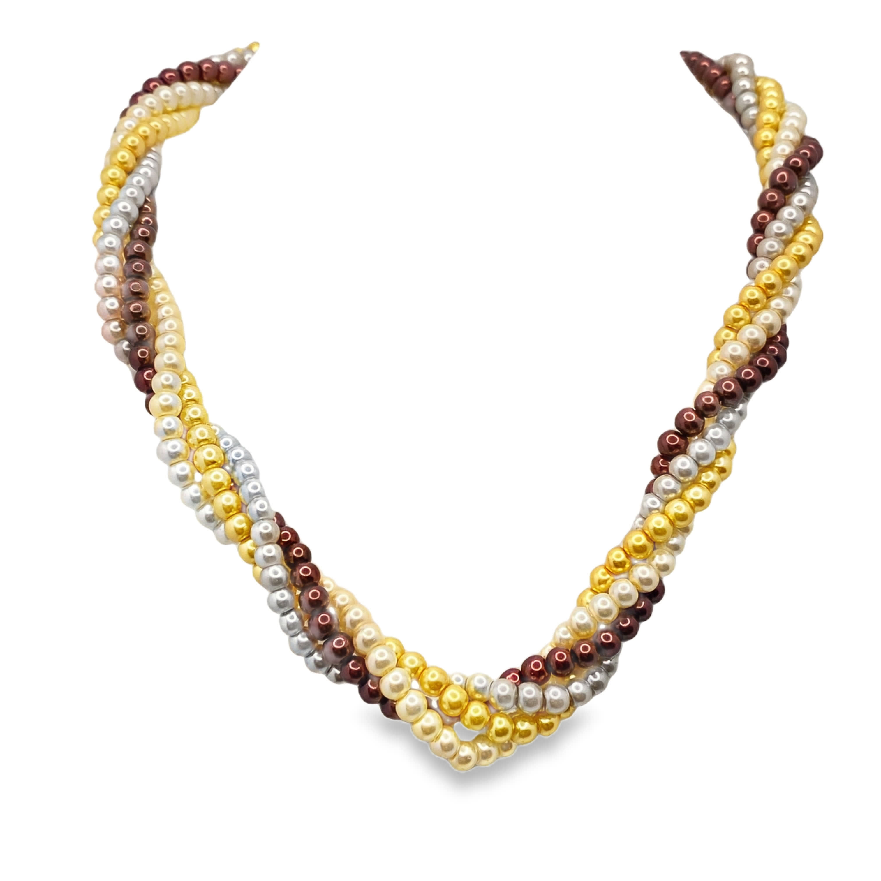 Elegancki naszyjnik z perłami skręconymi