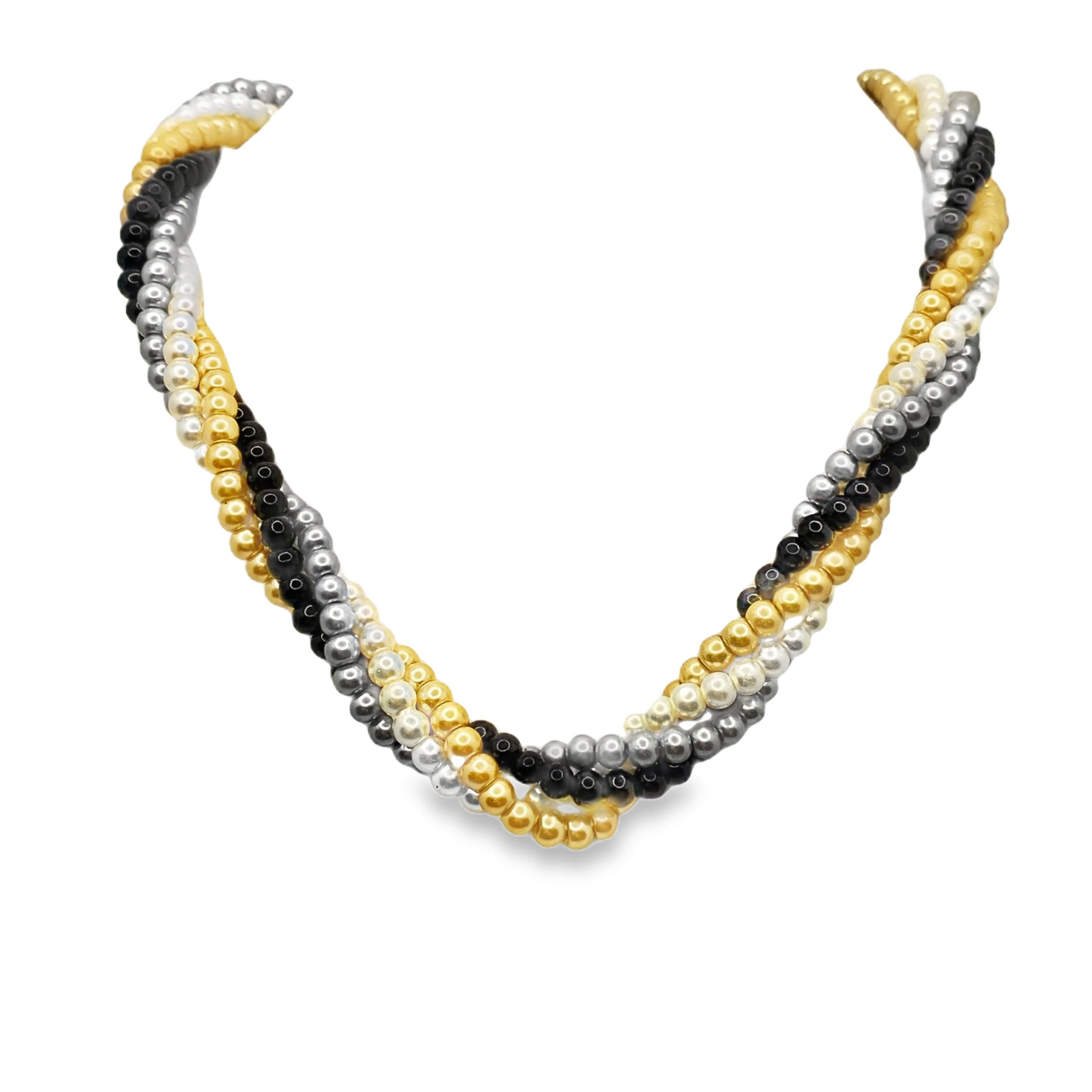 Elegancki naszyjnik z pereł wielorzędowych