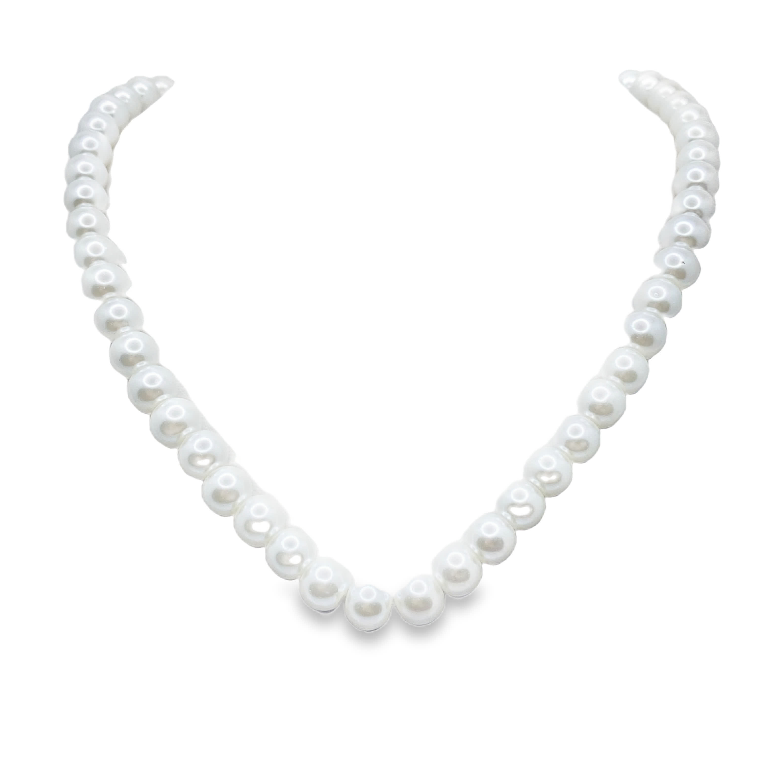 Klasyczny naszyjnik z pereł z okrągłymi koralikami kaboszonowymi