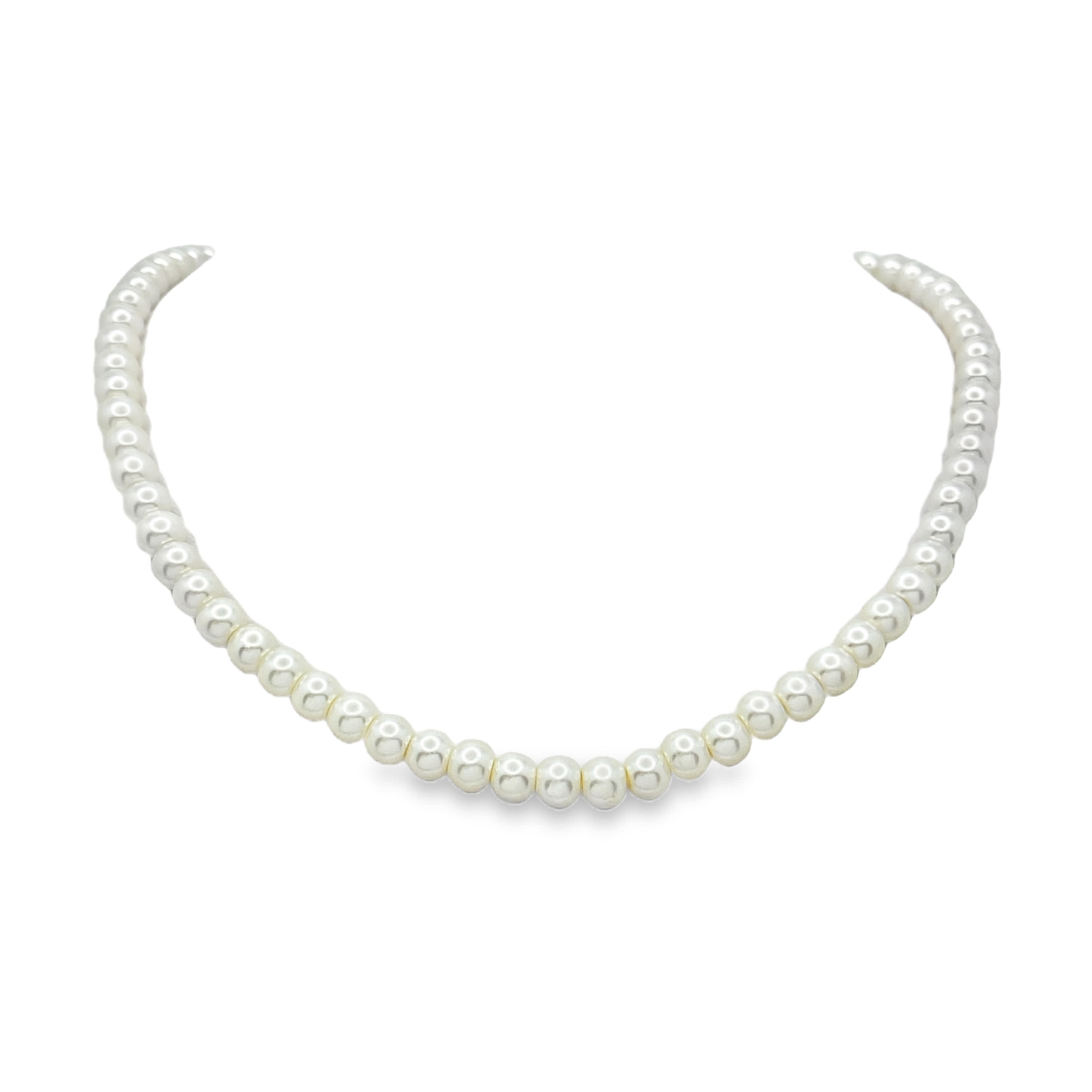 Klasyczny okrągły naszyjnik z pereł w kolorze stali