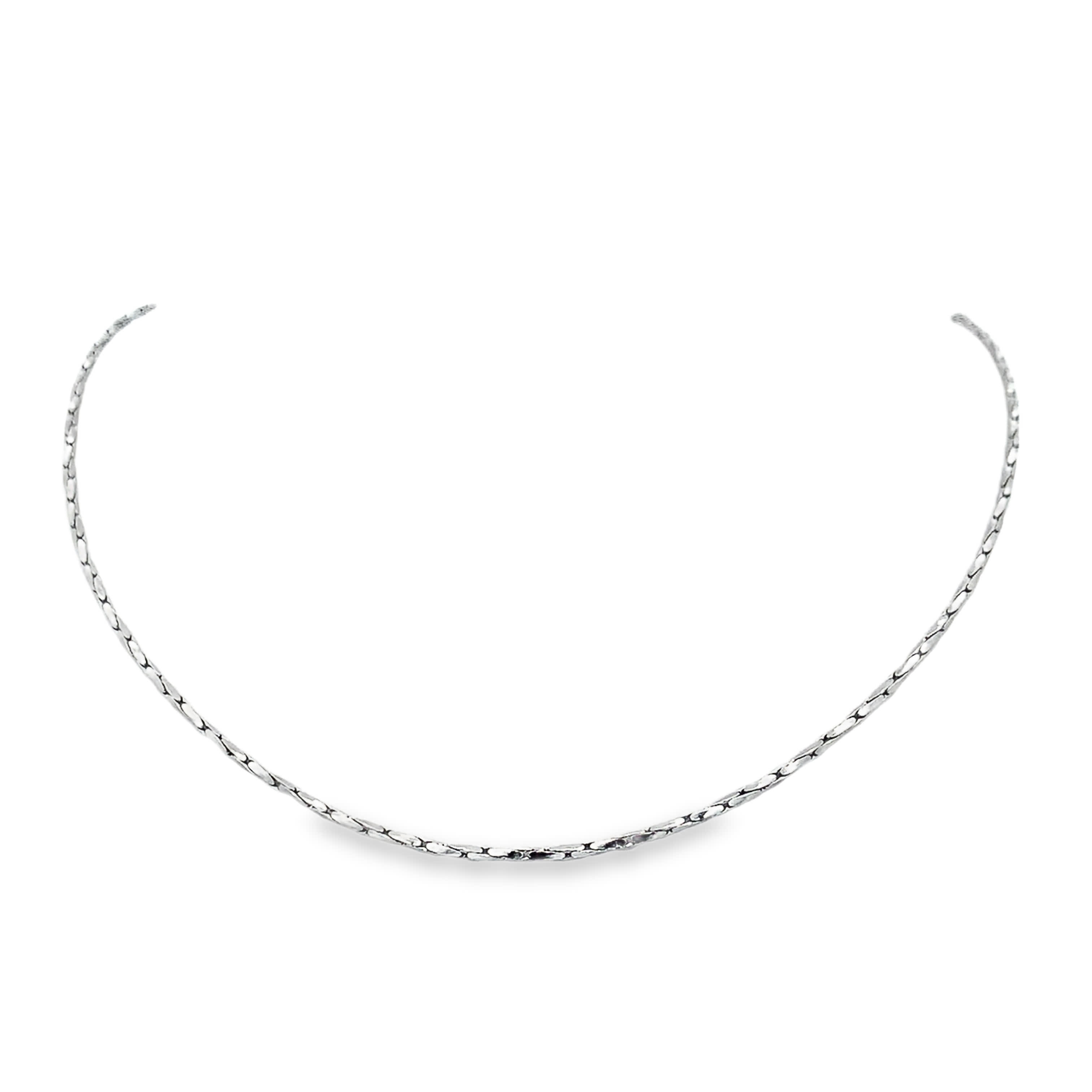 Naszyjnik z łańcuszkiem ze posrebrzanej stali  w odcieniu białego złocona