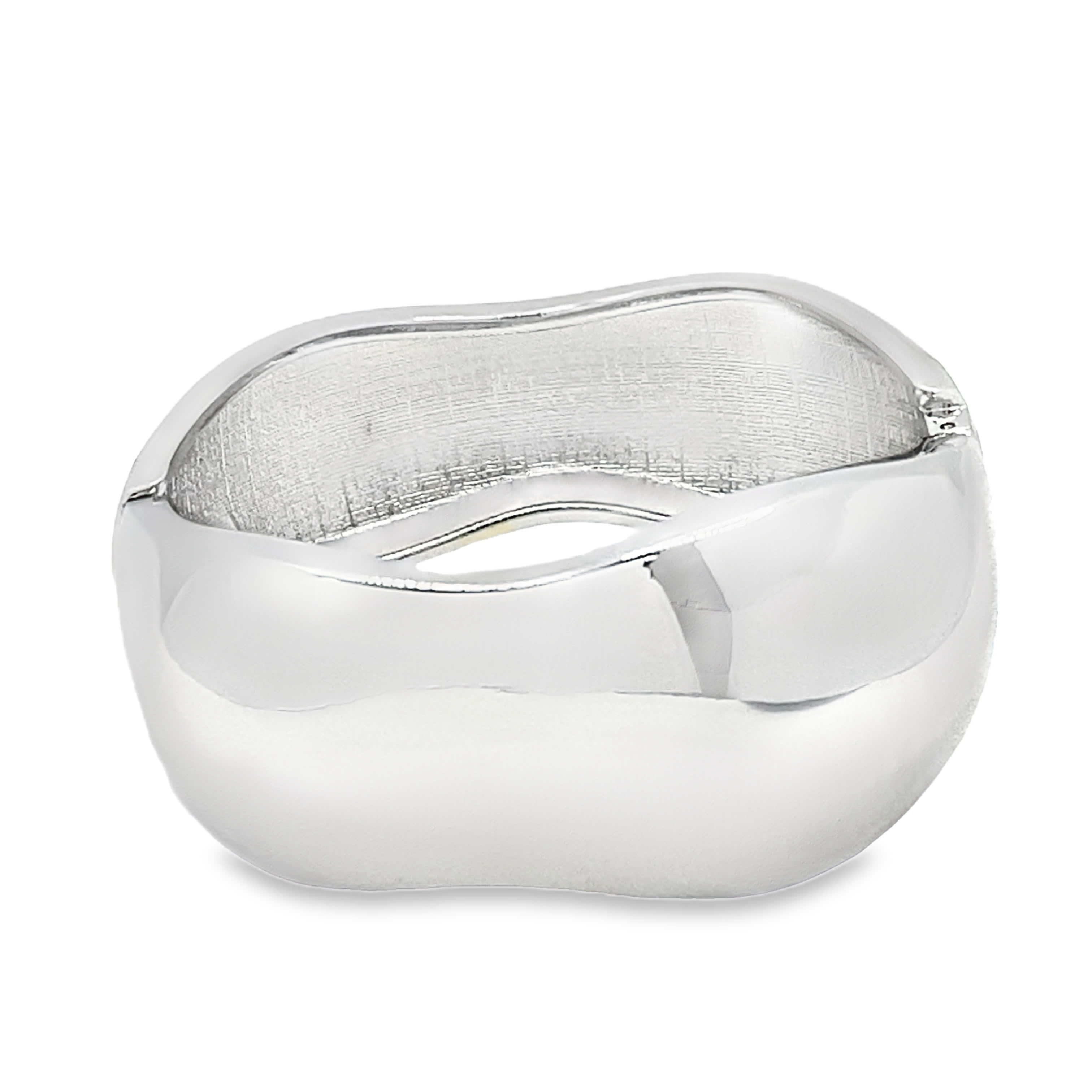 Elegancka bransoletka ze posrebrzanej stali platerowanego białym kamieniem