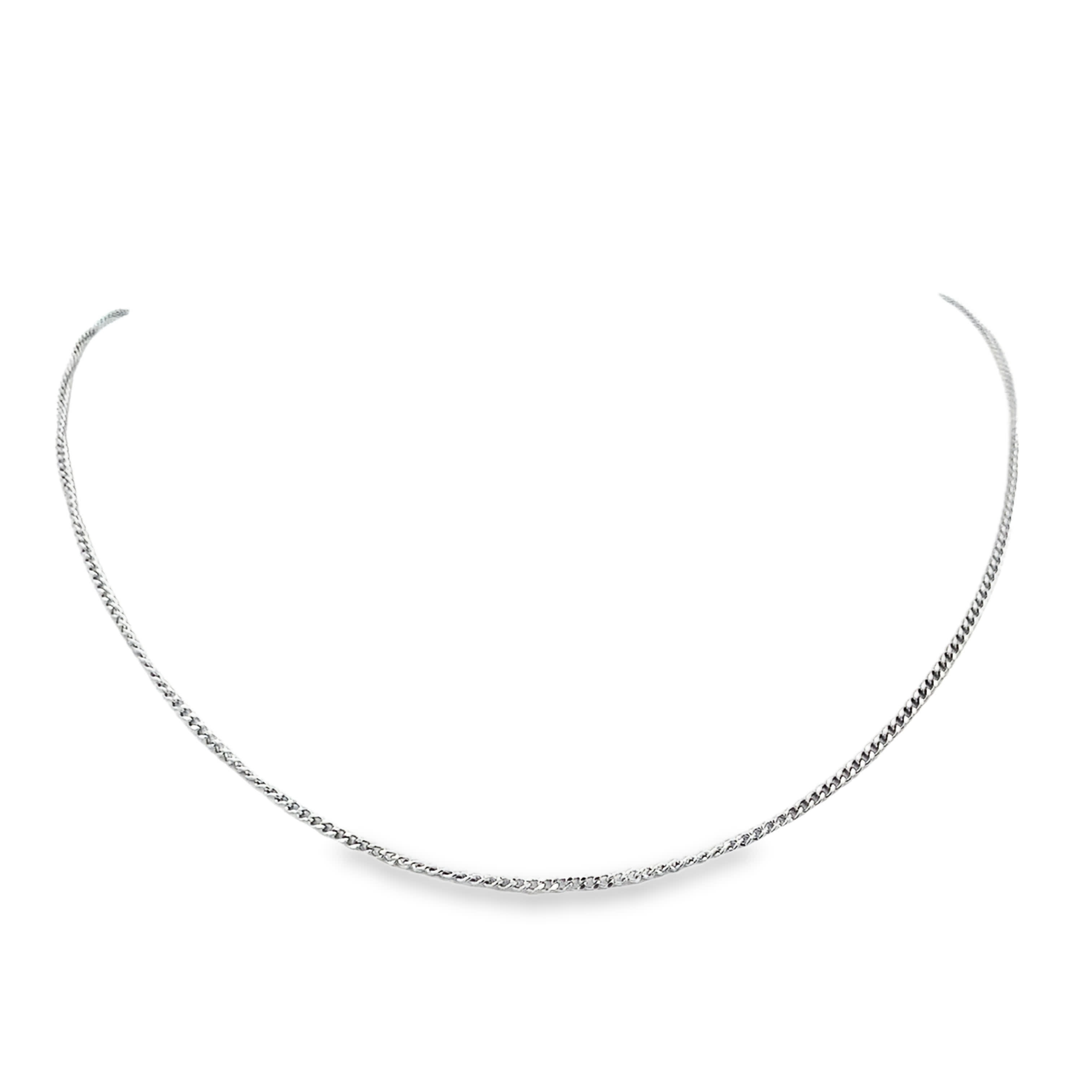 Naszyjnik z białej stali na cienkim łańcuszku ze posrebrzanej stali