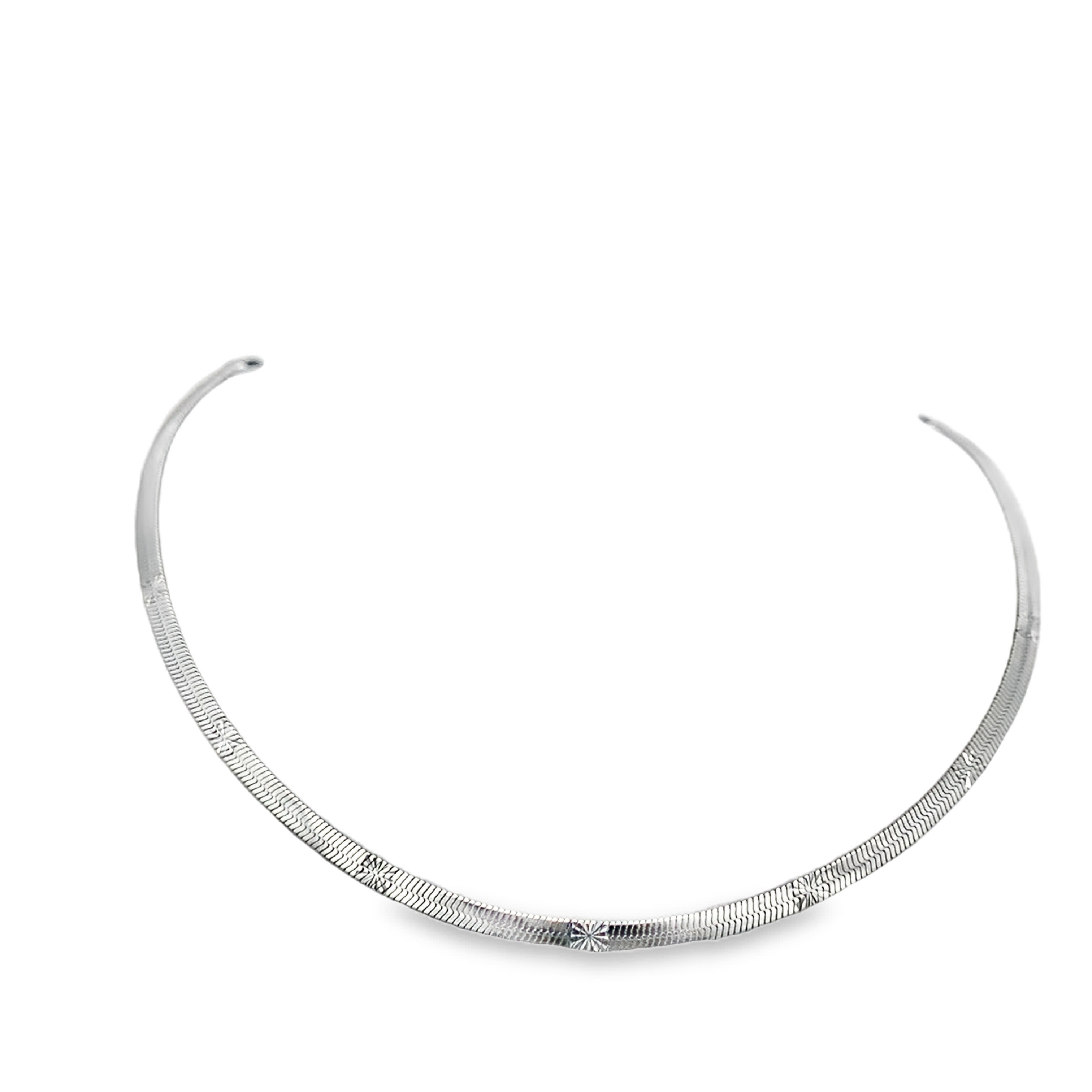 Naszyjnik choker ze posrebrzanej stali z grawerunkiem