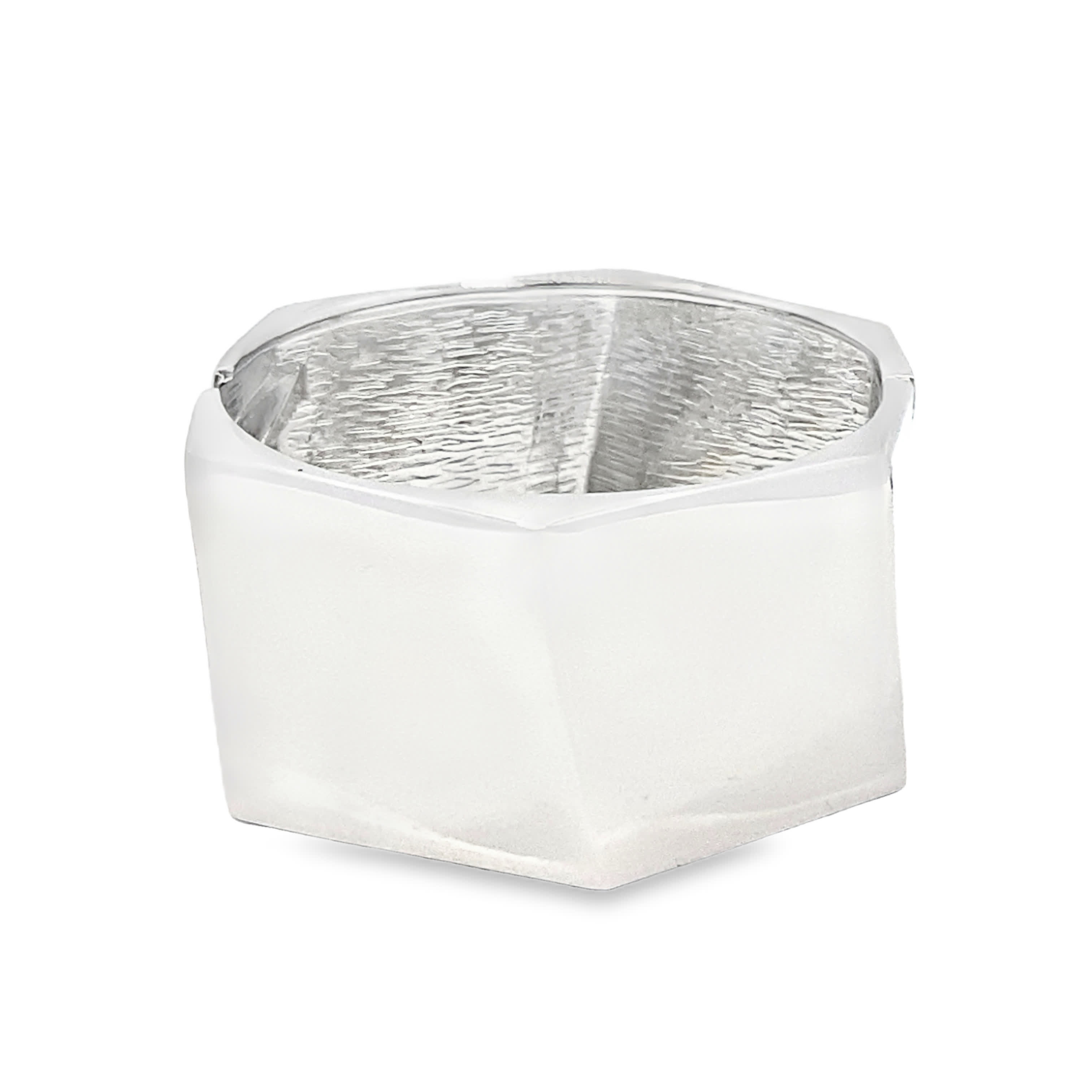 Nowoczesna geometryczna srebrna bransoletka