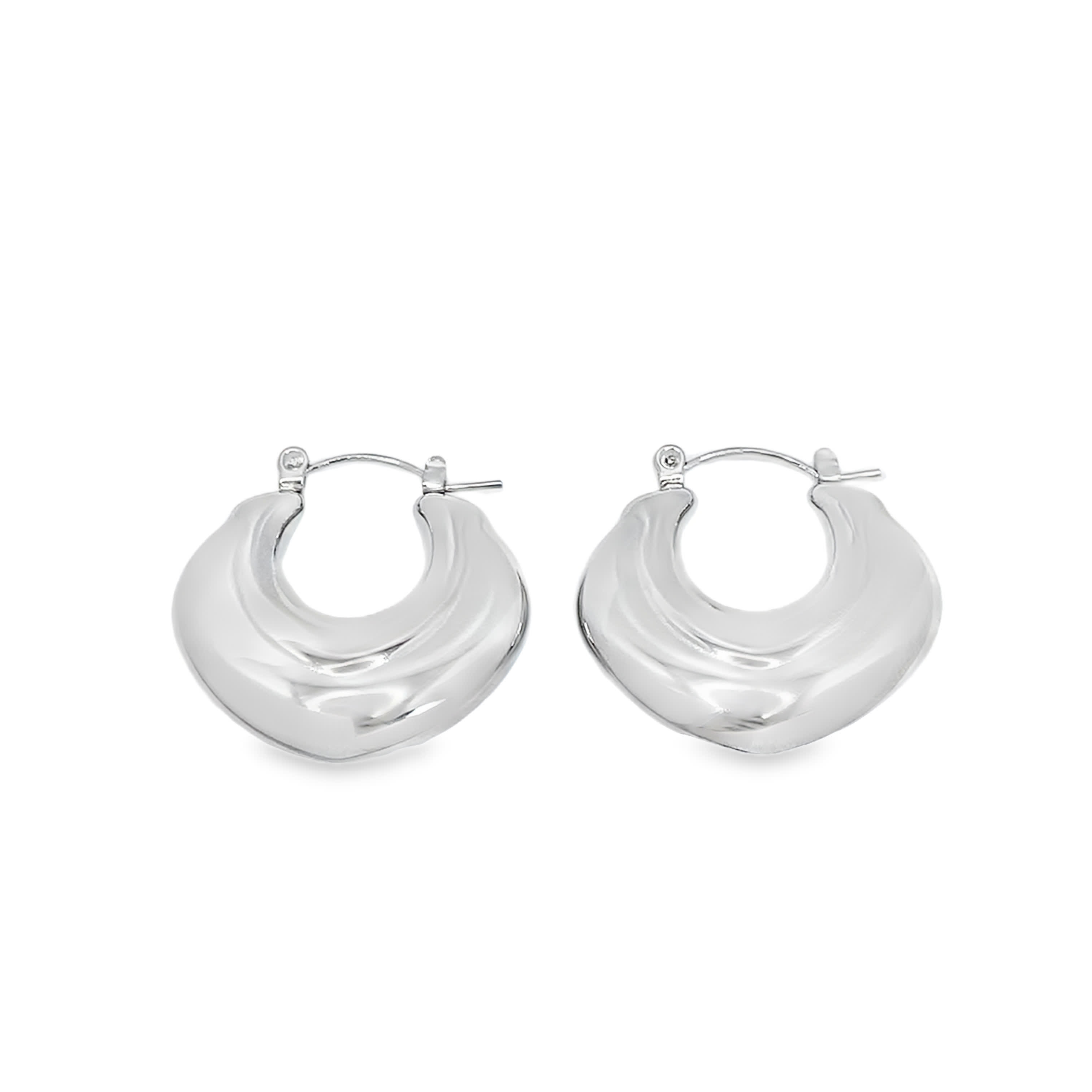 Srebrne kolczyki koła z wykończeniem z białego złota