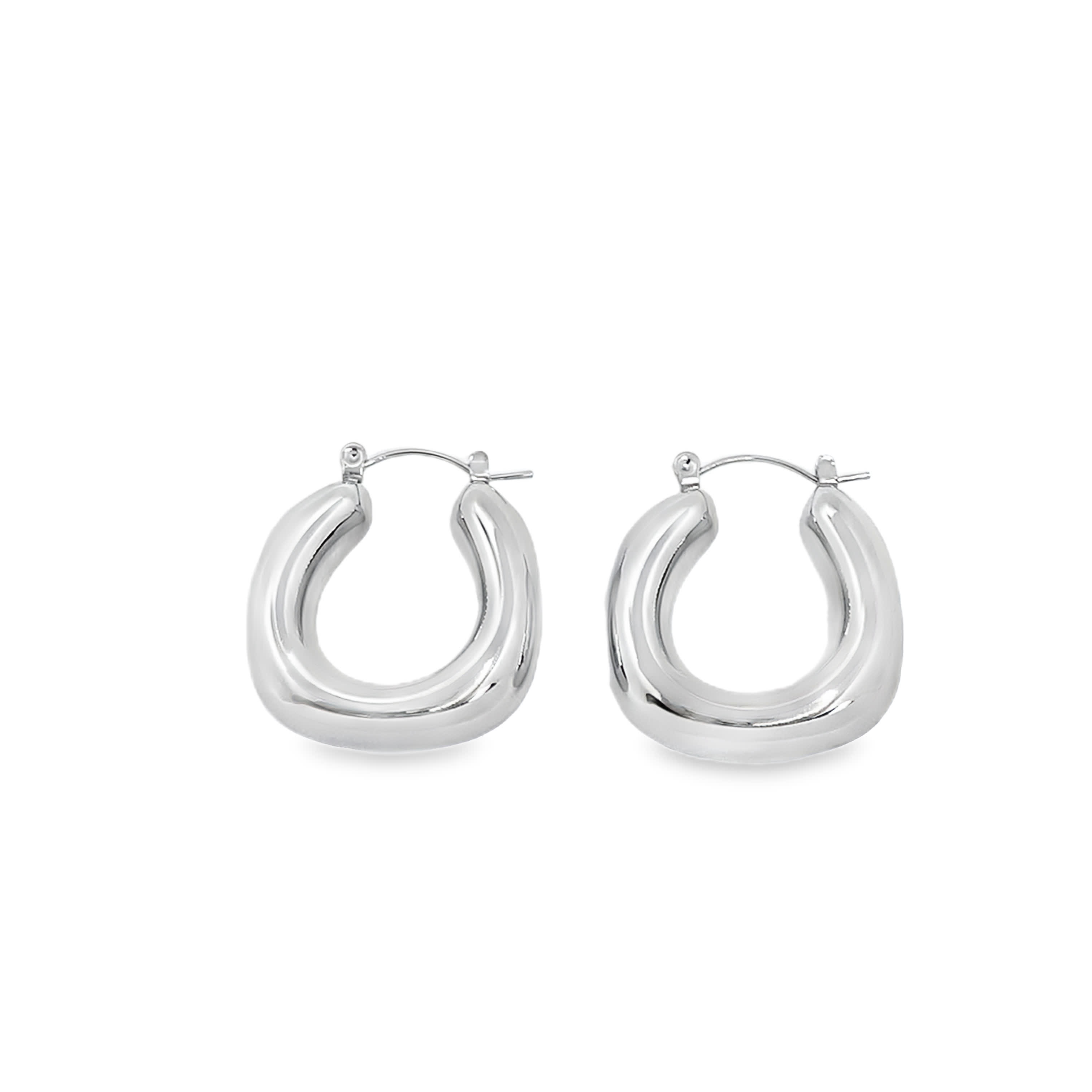 Kolczyki koła ze srebra platerowanego białym złotem