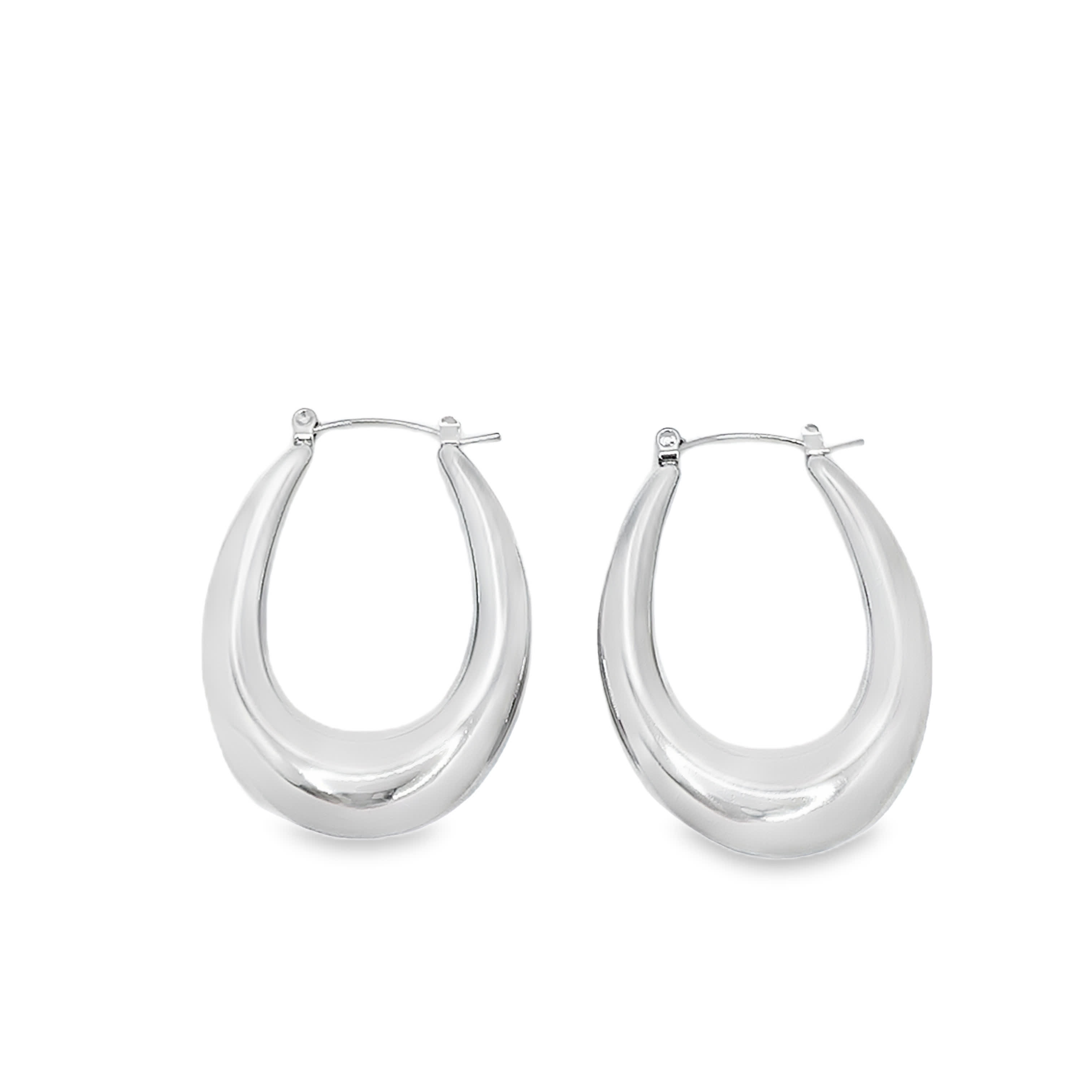 Kolczyki koła ze srebra próby 925 pokryte białym złotem