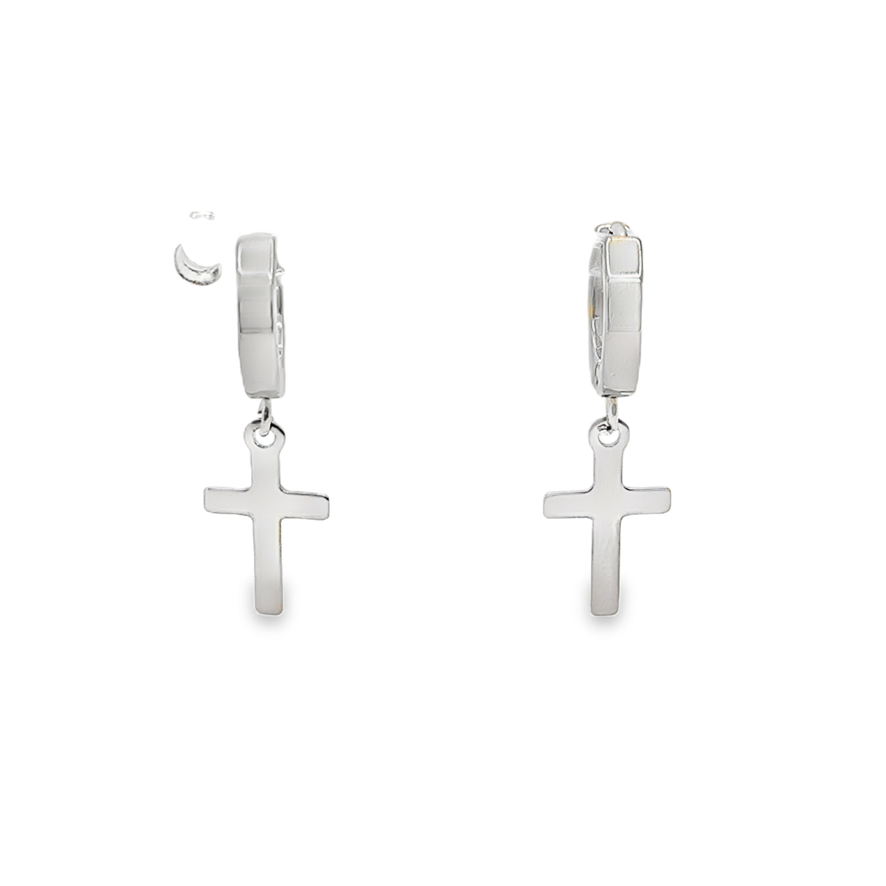 Srebrne kolczyki z krzyżem i kółkami