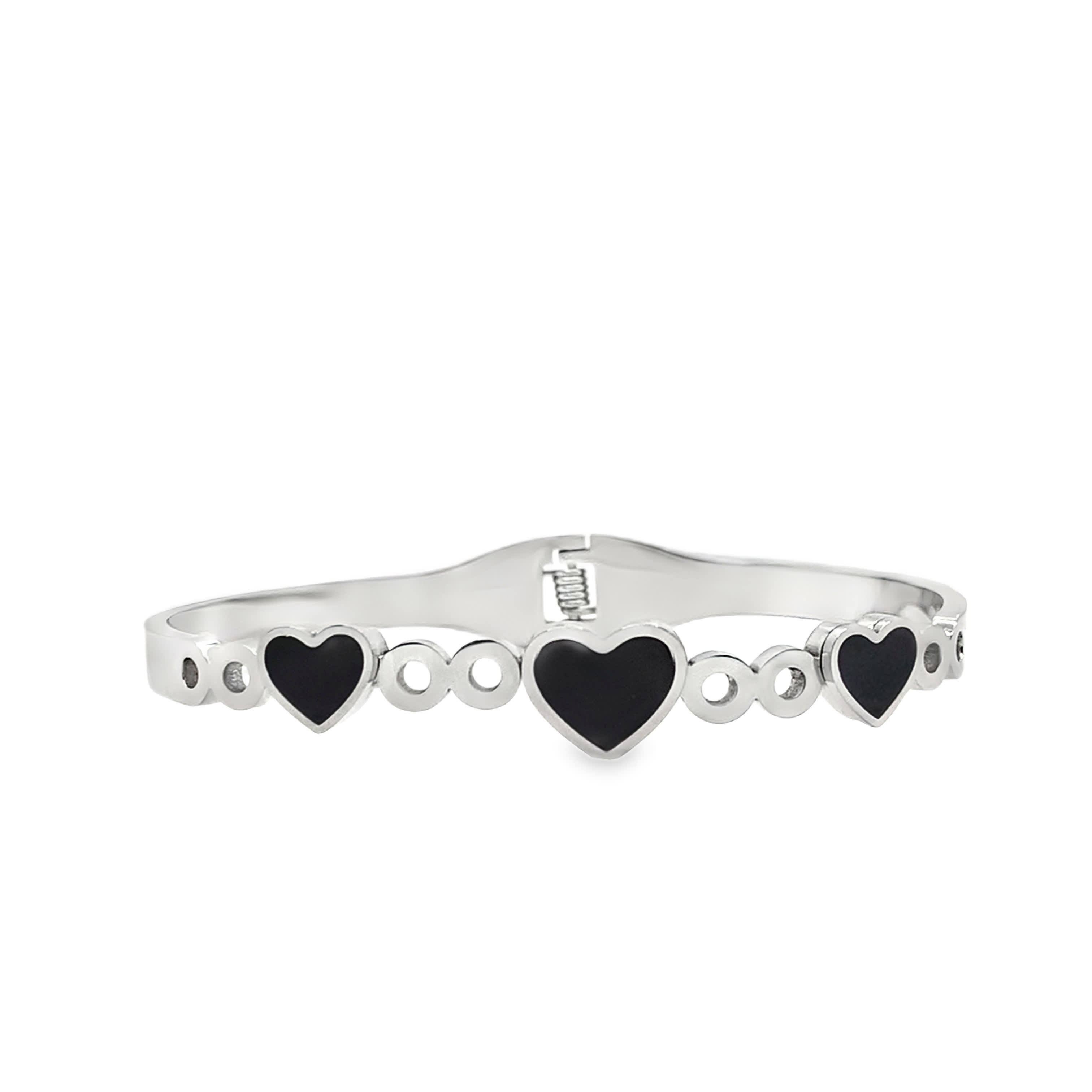 Bransoletka z zawieszką w kształcie serca w kolorze srebra, wykończenie z białego złota