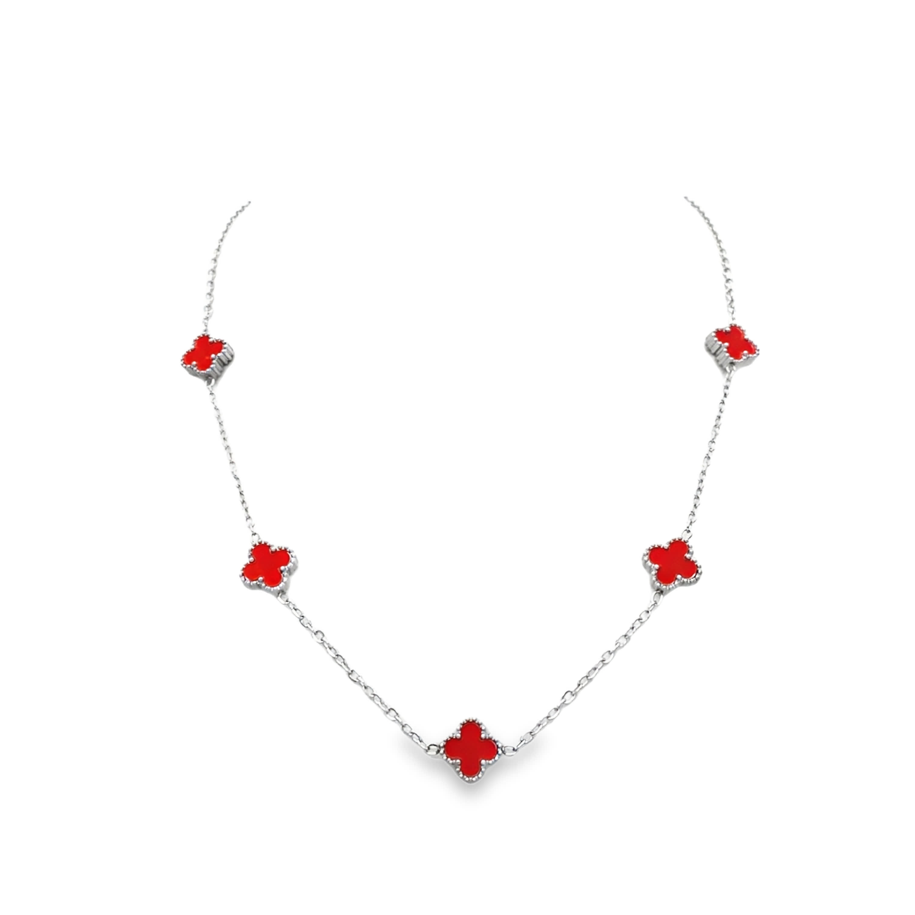 Elegancki naszyjnik z białego złota i srebra