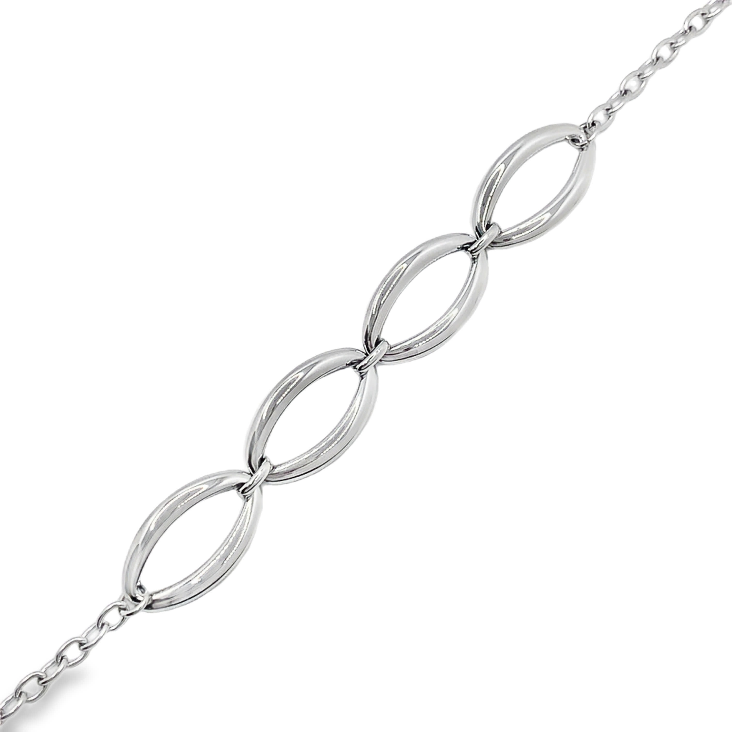 Elegancka metalowa bransoletka łańcuszkowa z owalnymi ogniwami