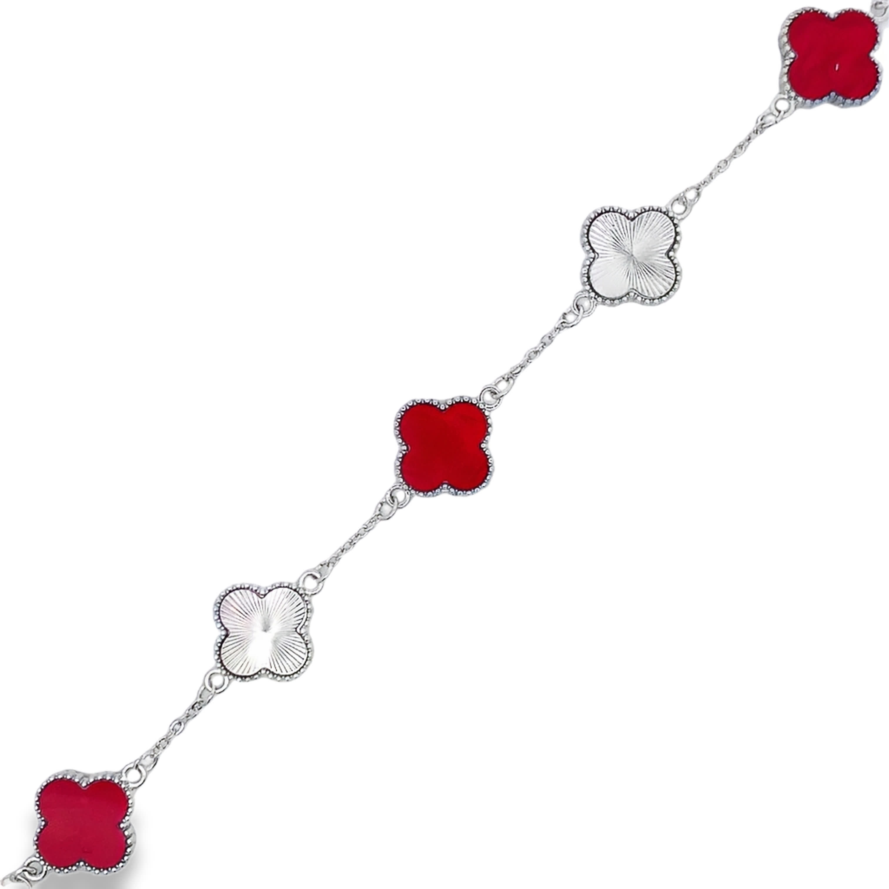 White Gold Quatrefoil Chain Bracelet