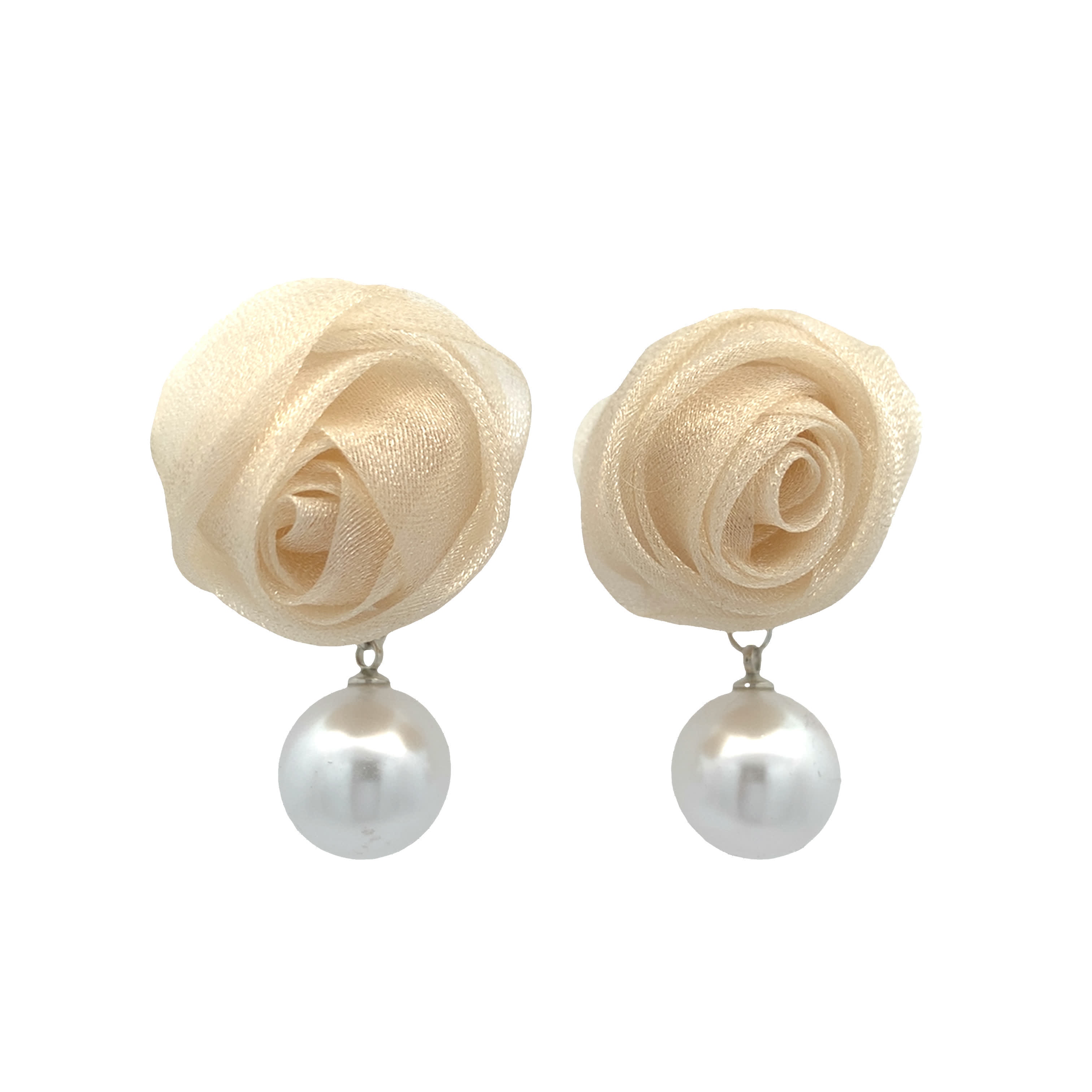 Eleganckie kolczyki wiszące z perłą w odcieniu pozłacanego metalu