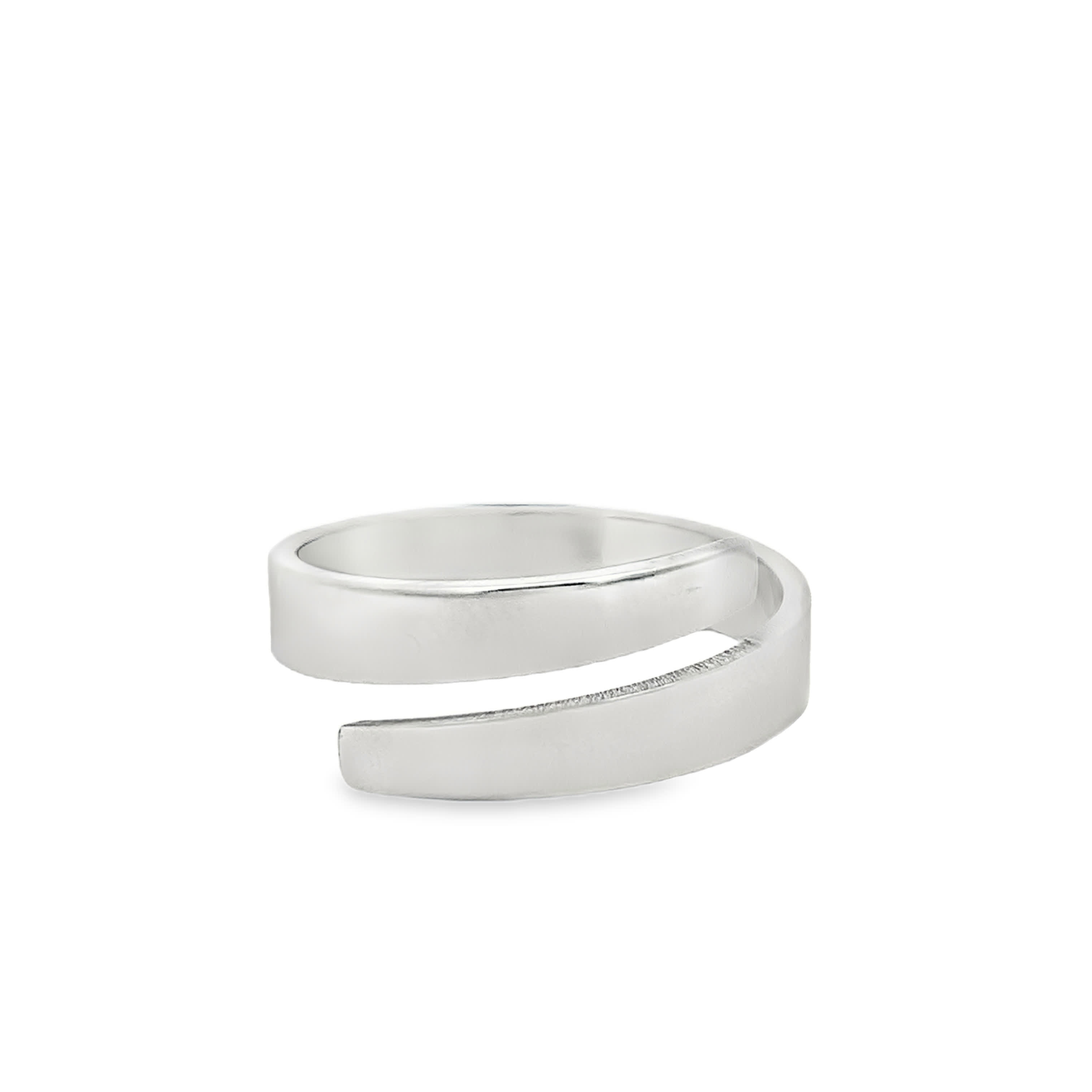 Minimalist Silver Open Wrap Band Ring