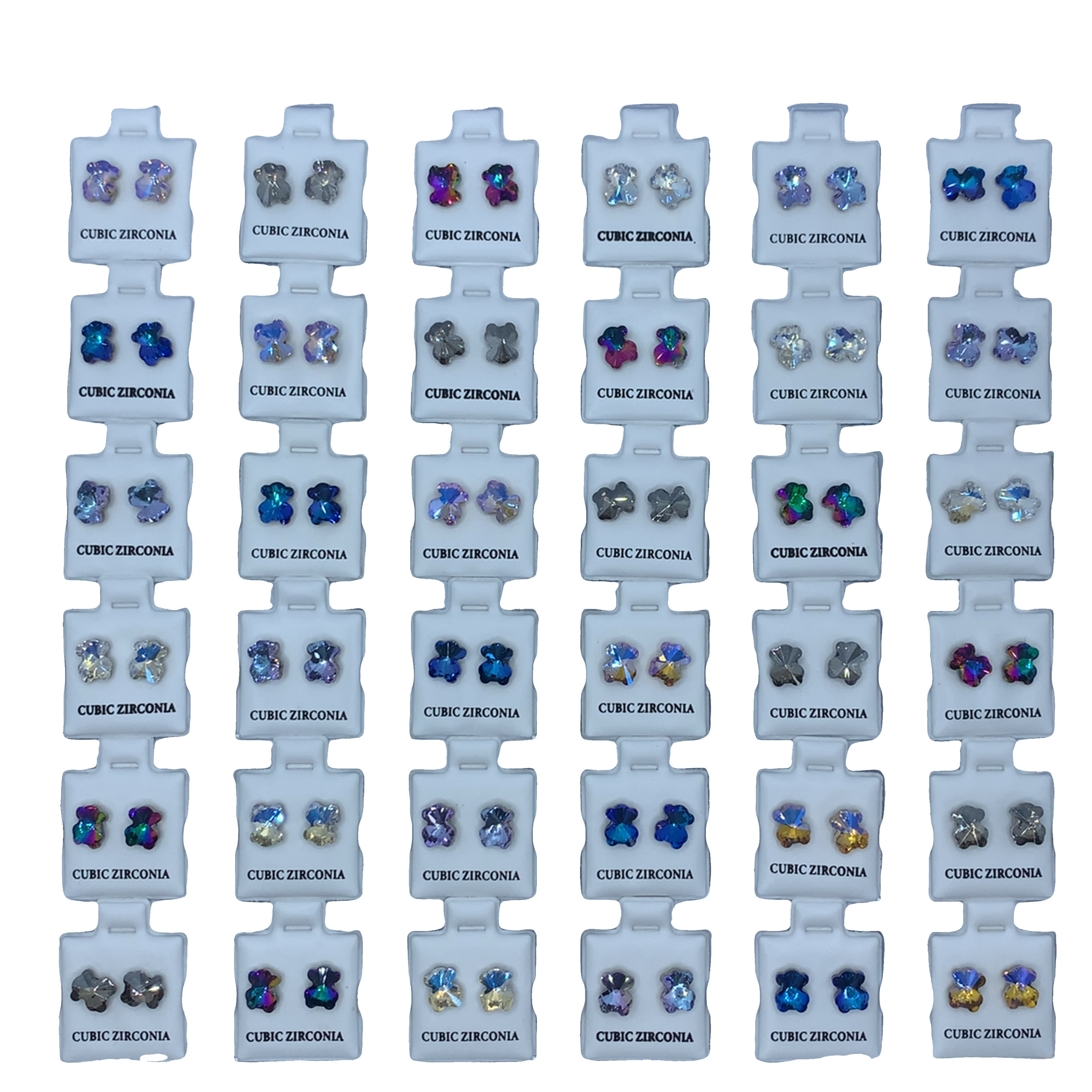 Kolczyki z cyrkonii szlifowanej brylantowo