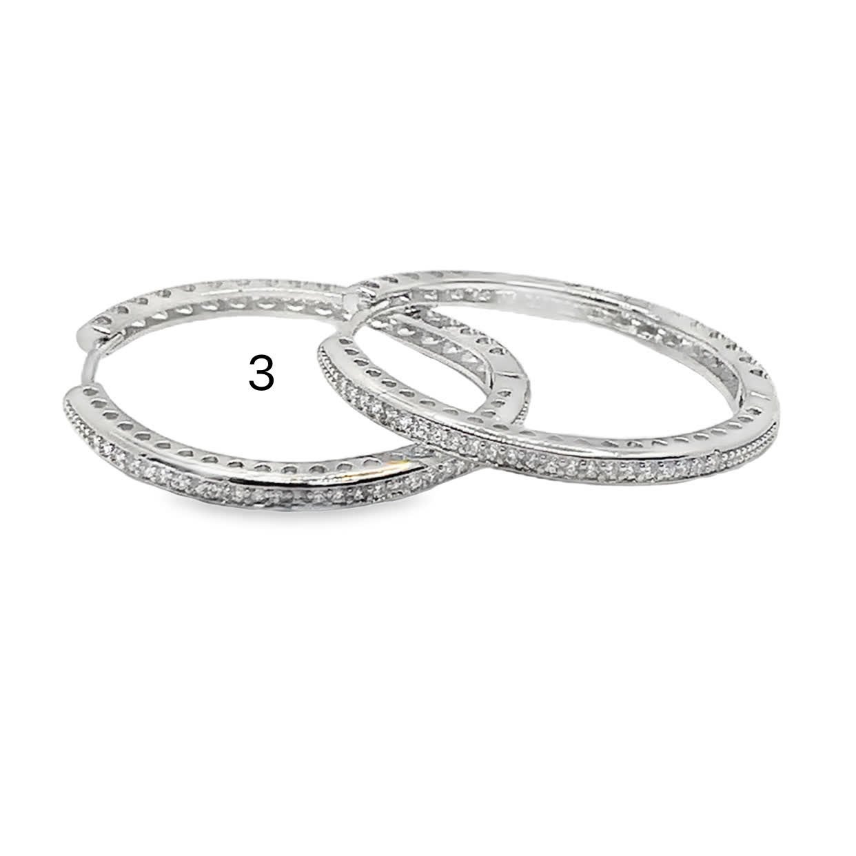 Posrebrzane kolczyki koła z kamieniami