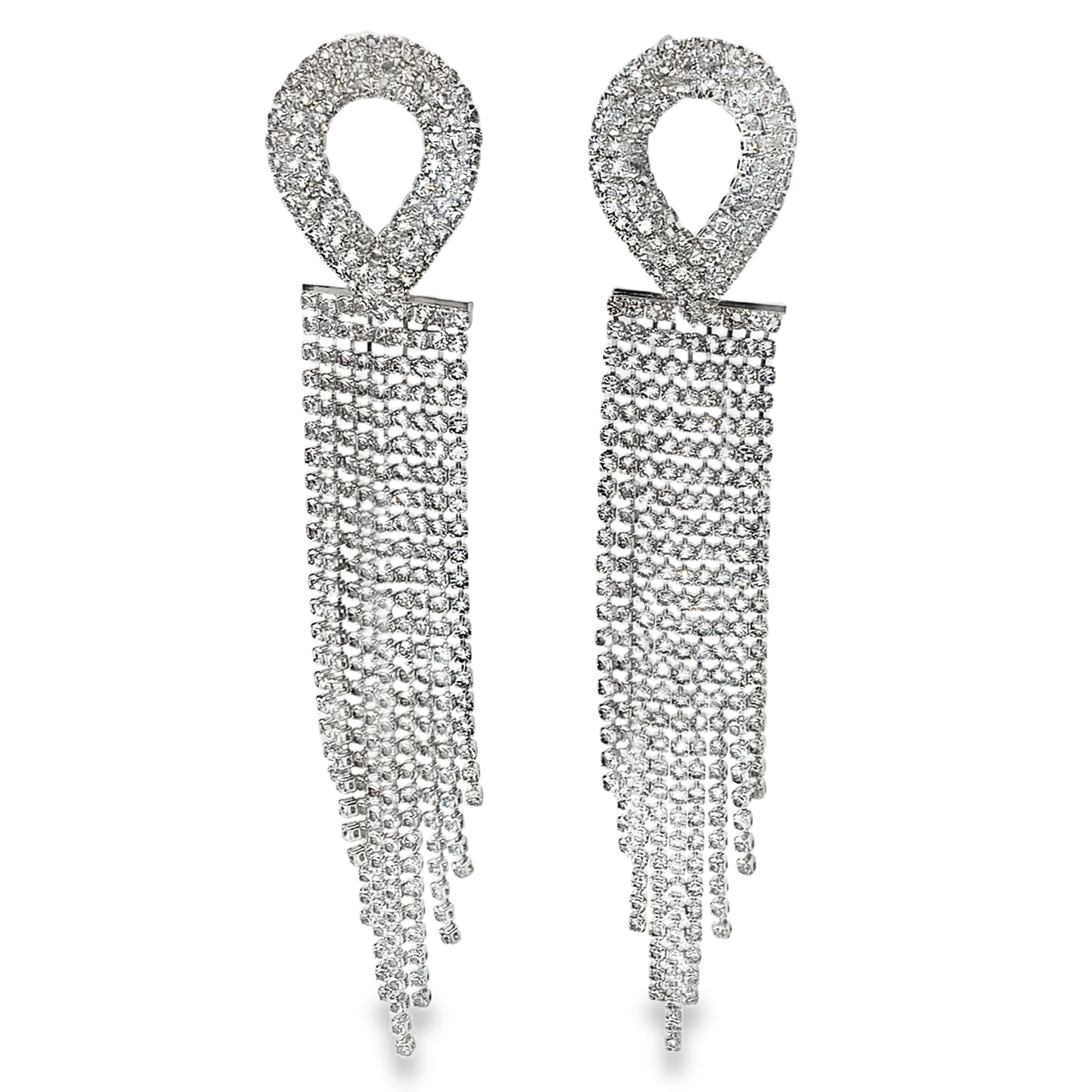 Olśniewające wiszące kolczyki z kryształkami