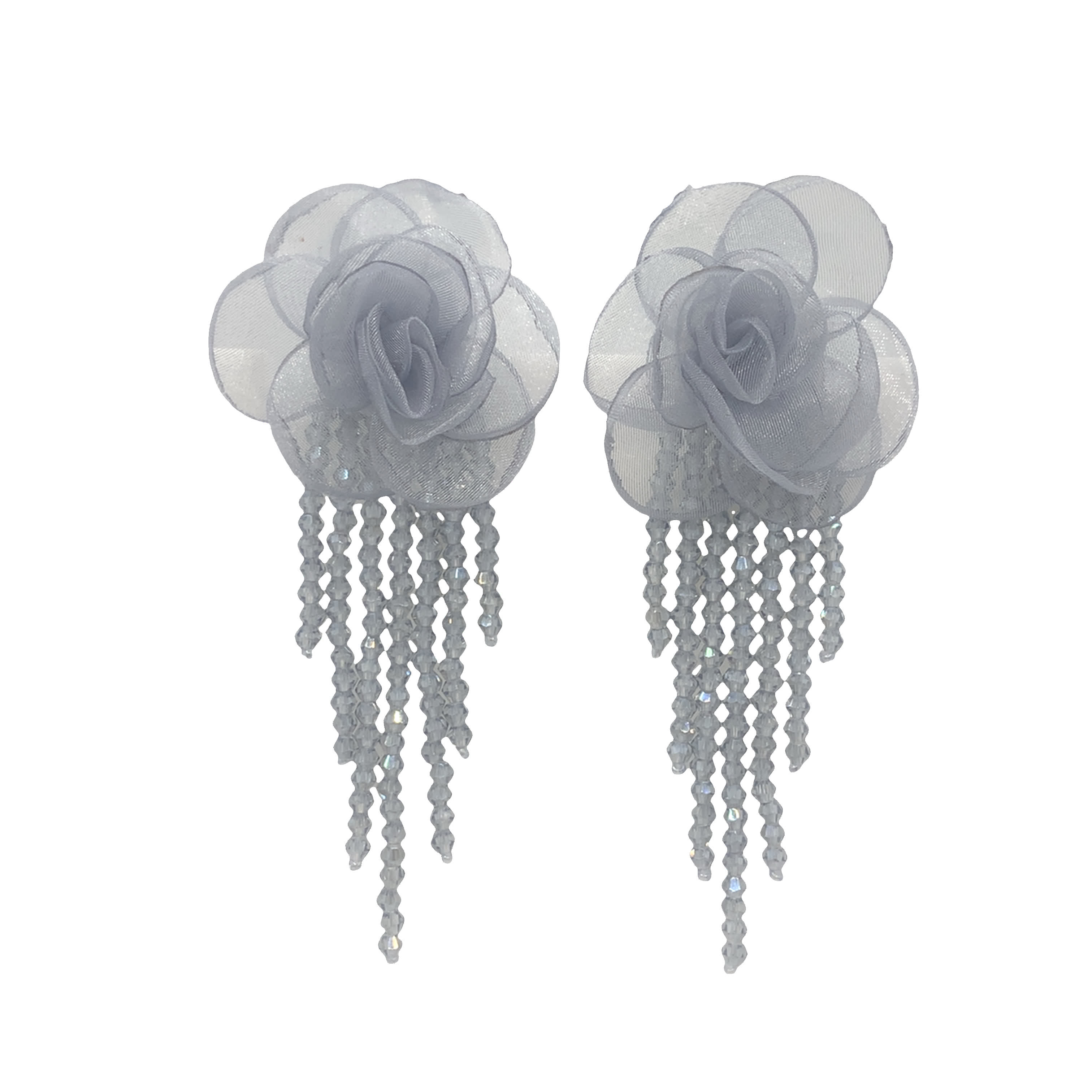 Kolczyki z niebieskimi kryształowymi koralikami